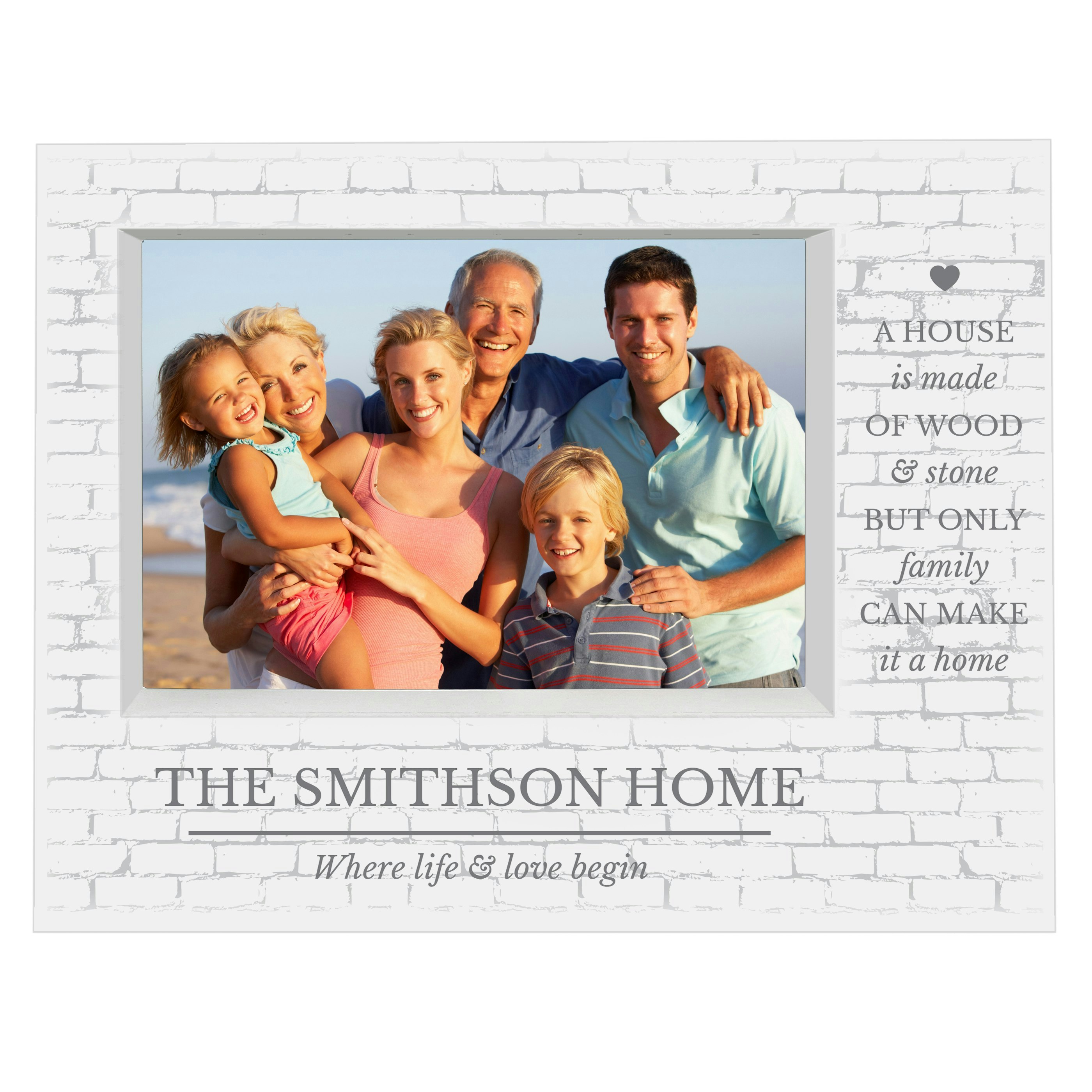 Rackhams Personalised Family 5X7 Landscape Box Photo Frame