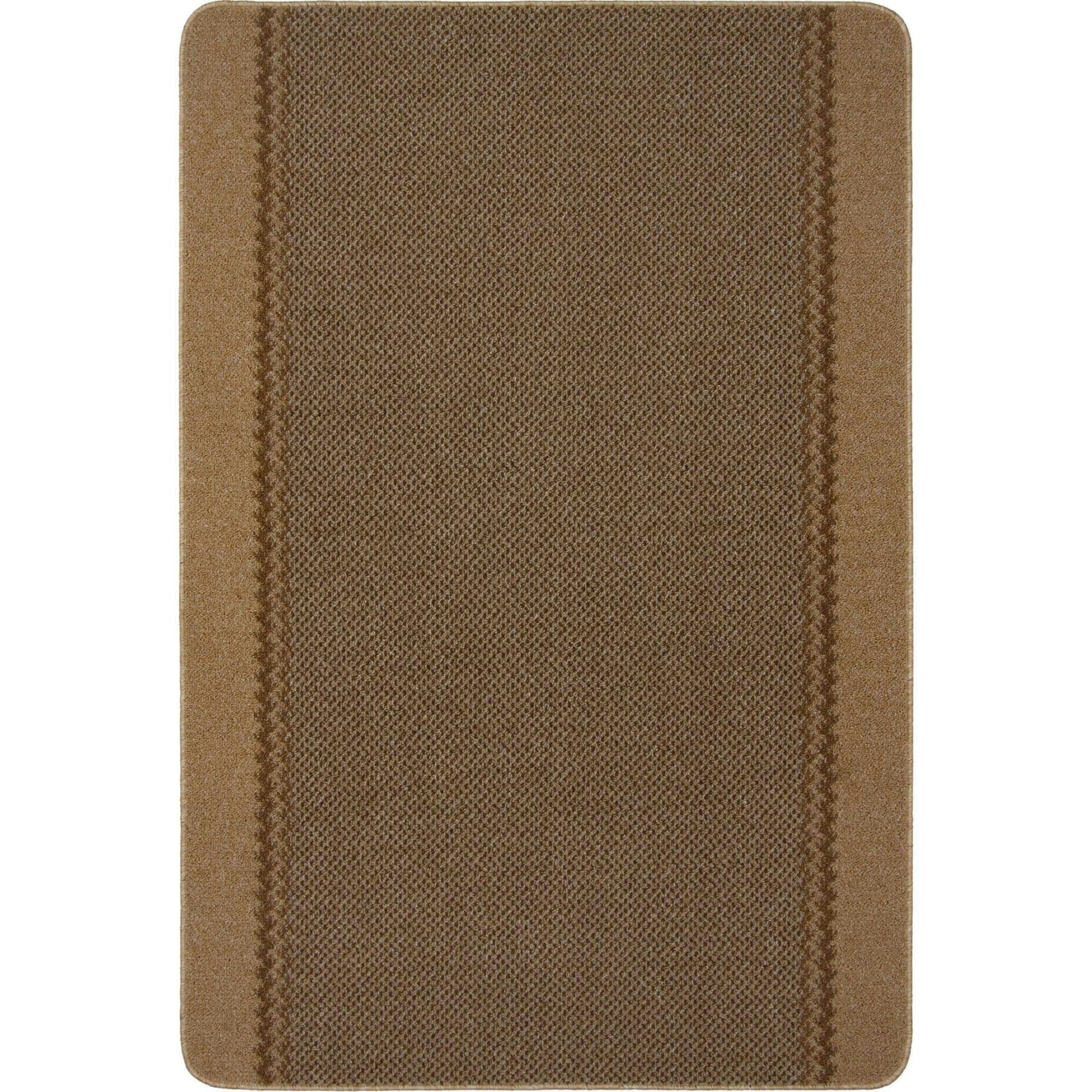 Rackhams Beige Washable Bordered Rug | 116B - 100X150 Cm