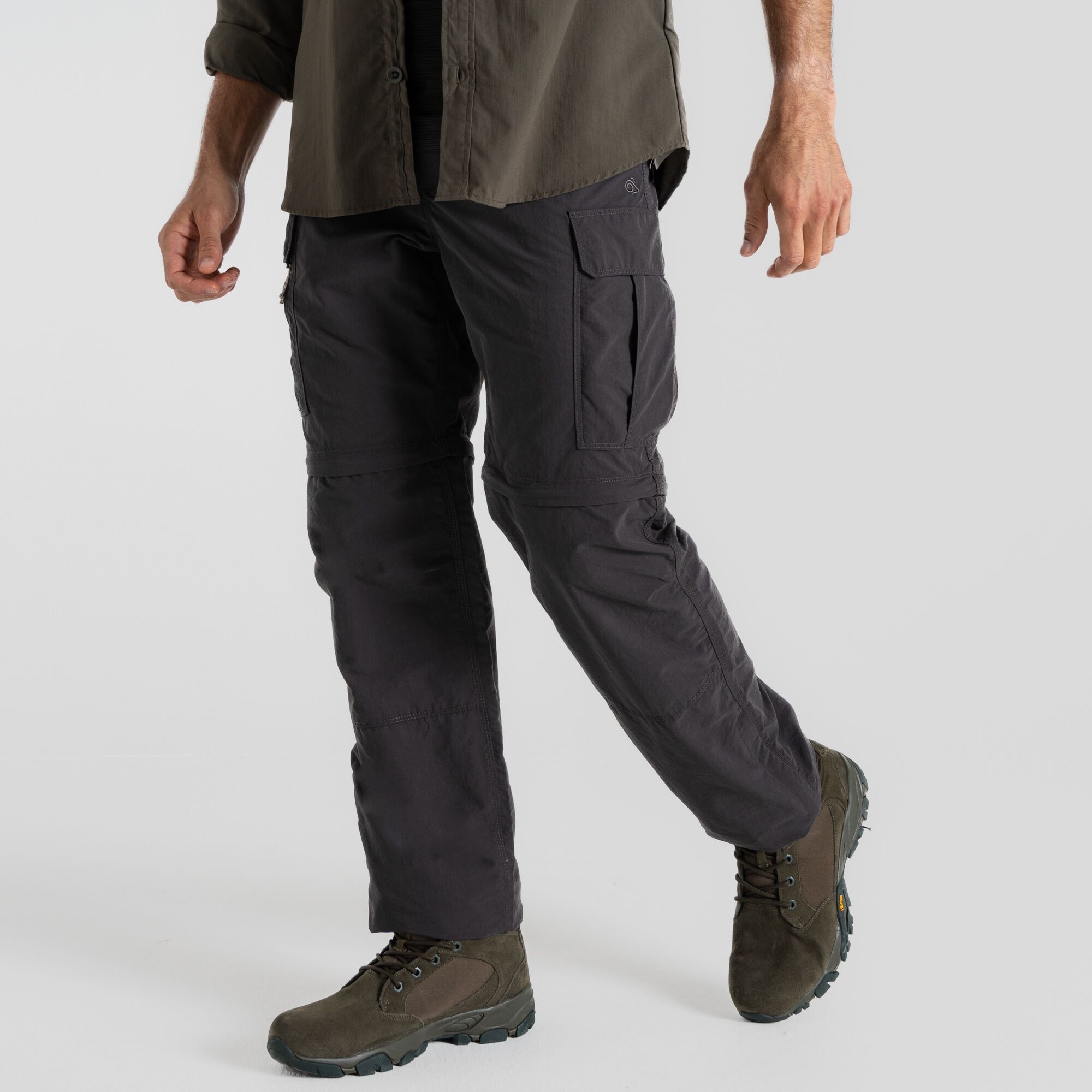 Craghoppers Men's Black Nosilife Iii Convertible Cargo Trousers - Pepper - Pepper - 42R