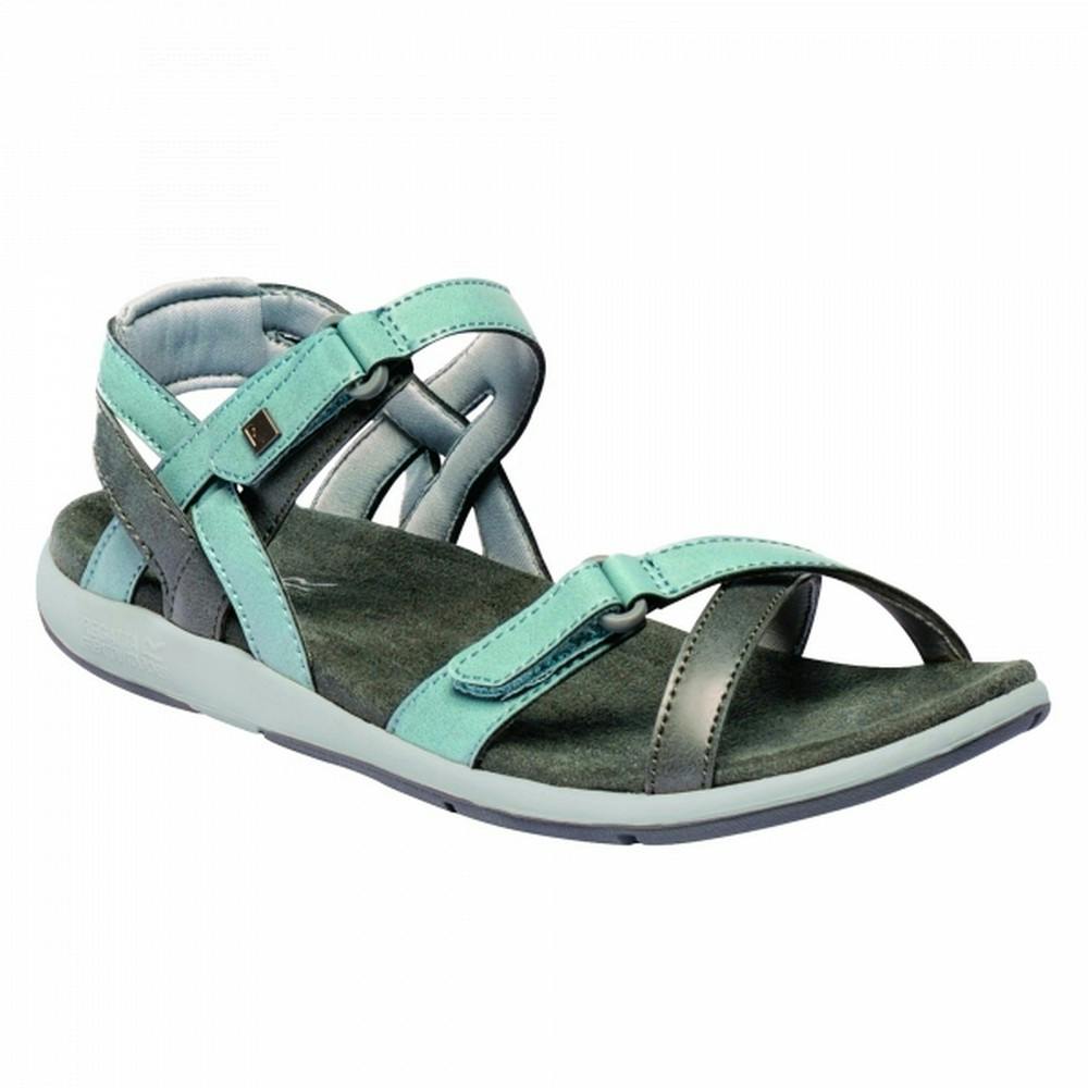 Regatta Women's Blue/Light Great Outdoors Lady Santa Cruz Open Toe Sandals - Stone Stone - Stone Stone - Uk 6 - 95% Polyurethane/5% Polyamide