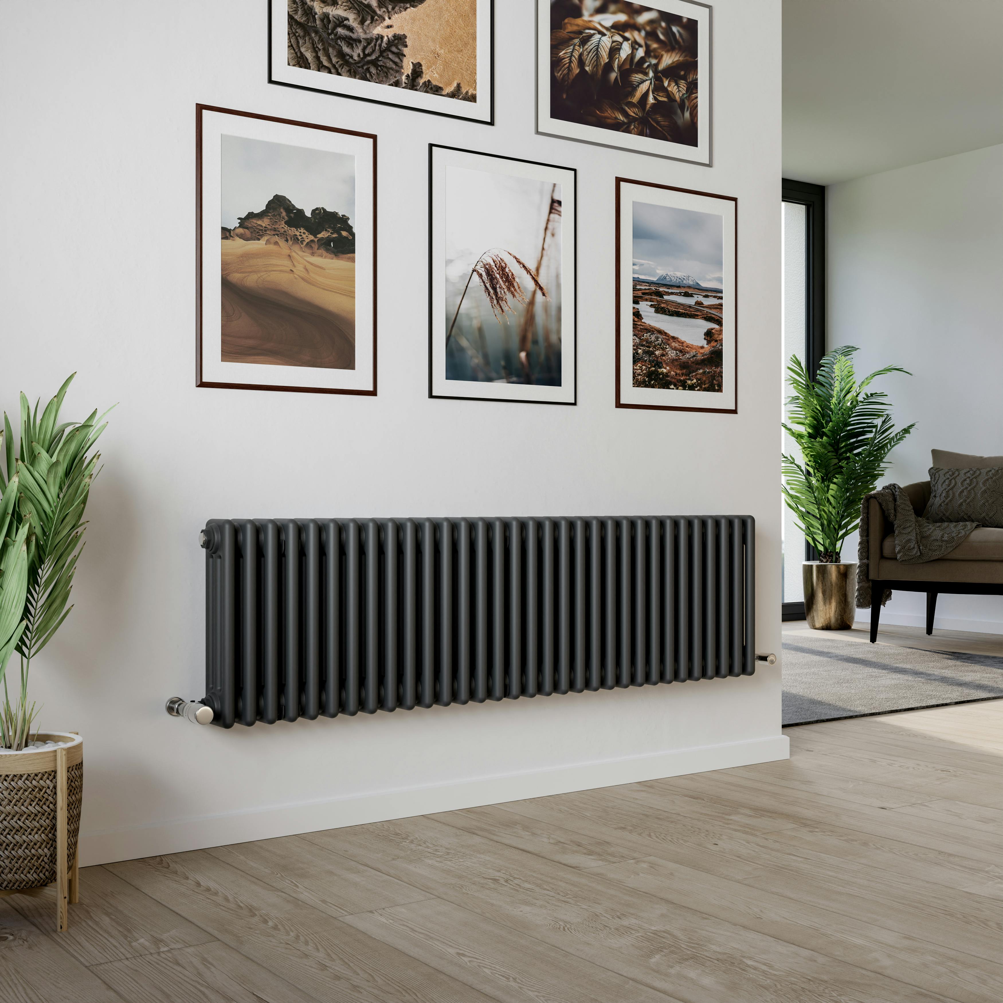 Agadon Anthracite Kylo 3 Column Traditional Radiator - 600 X 1460