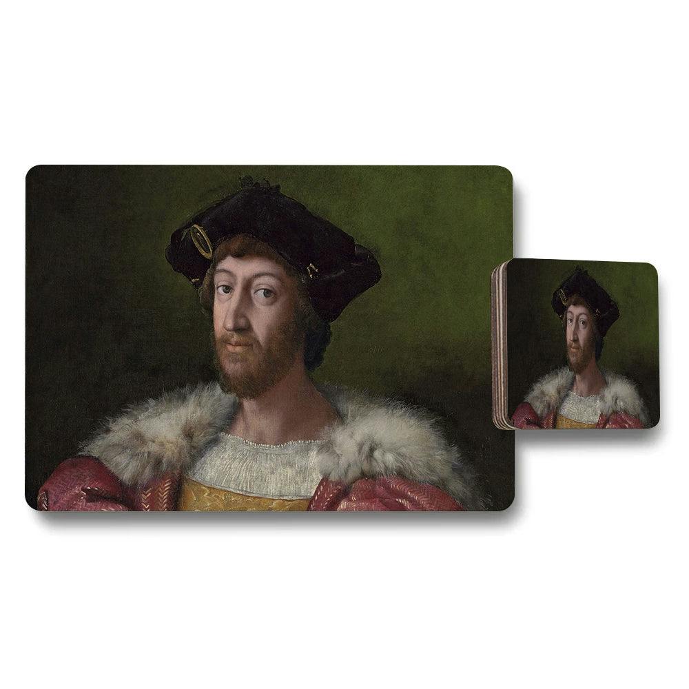 Rackhams Placemat Coaster Set With Classical Portrait Artwork For Home Decor