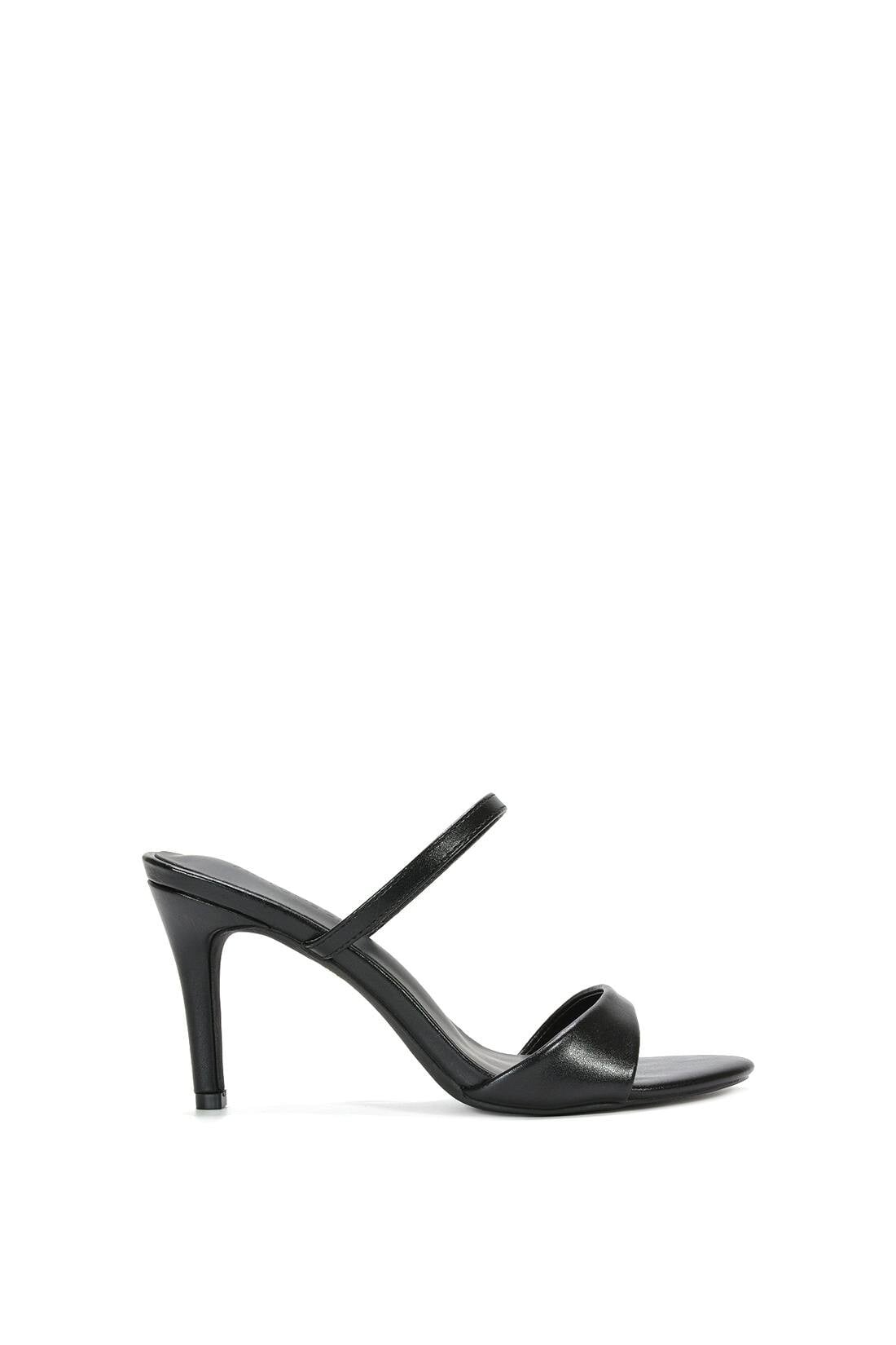 Xy London Women's Black Slip On Stiletto Heel Mules With Open Toe - 4
