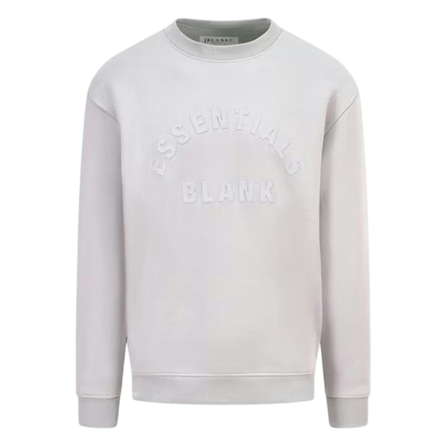 Blank Essentials Unisex Grey Adult Arched Logo Sweatshirt - L - 100% Mixed