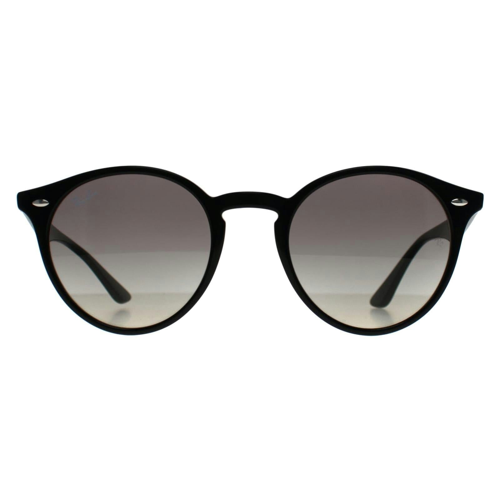 Ray-Ban Unisex Black Round Polished Grey Gradient 2180 - Image 7