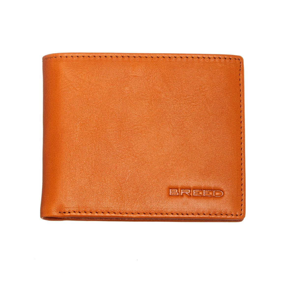 Breed Orange Locke Genuine Leather Bi-Fold Wallet