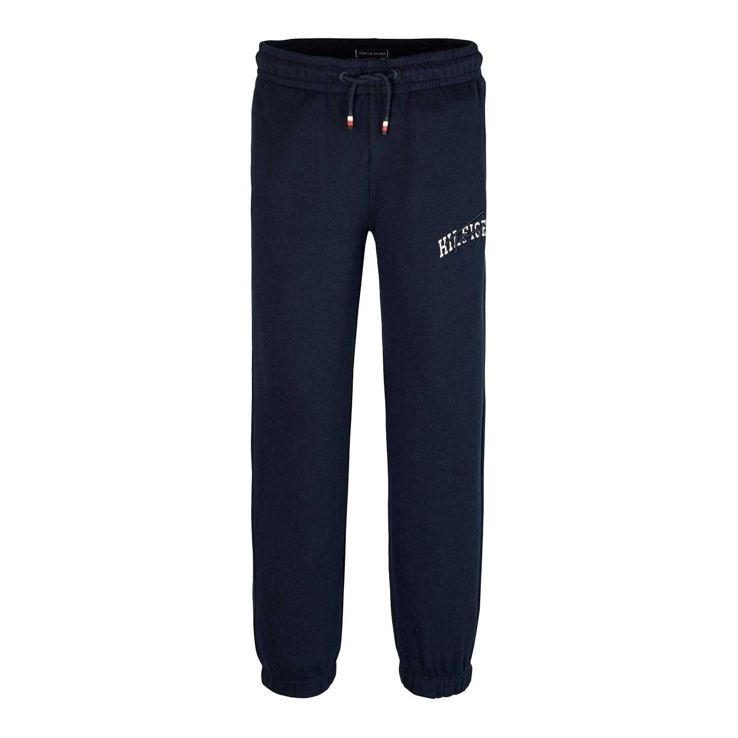 Tommy Hilfiger Boys Script Jogging Bottoms - Navy - 12 Years - Navy - 100% Cotton