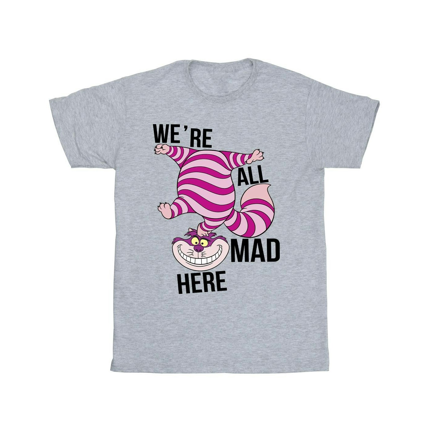 Disney Men's Grey Alice In Wonderland All Mad Here T-Shirt - Sports - Sports - 5XL