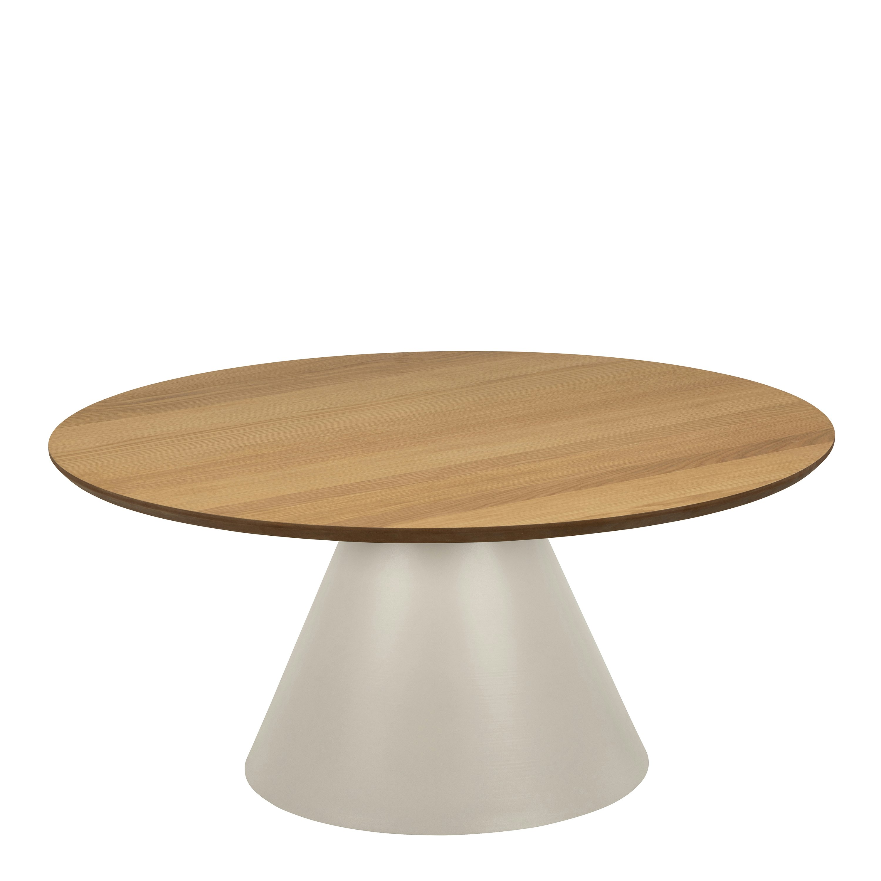 Furniture To Go Grey/Brown Soli Round Coffee Table In Oak/ 85X40cm - 1 - Oak