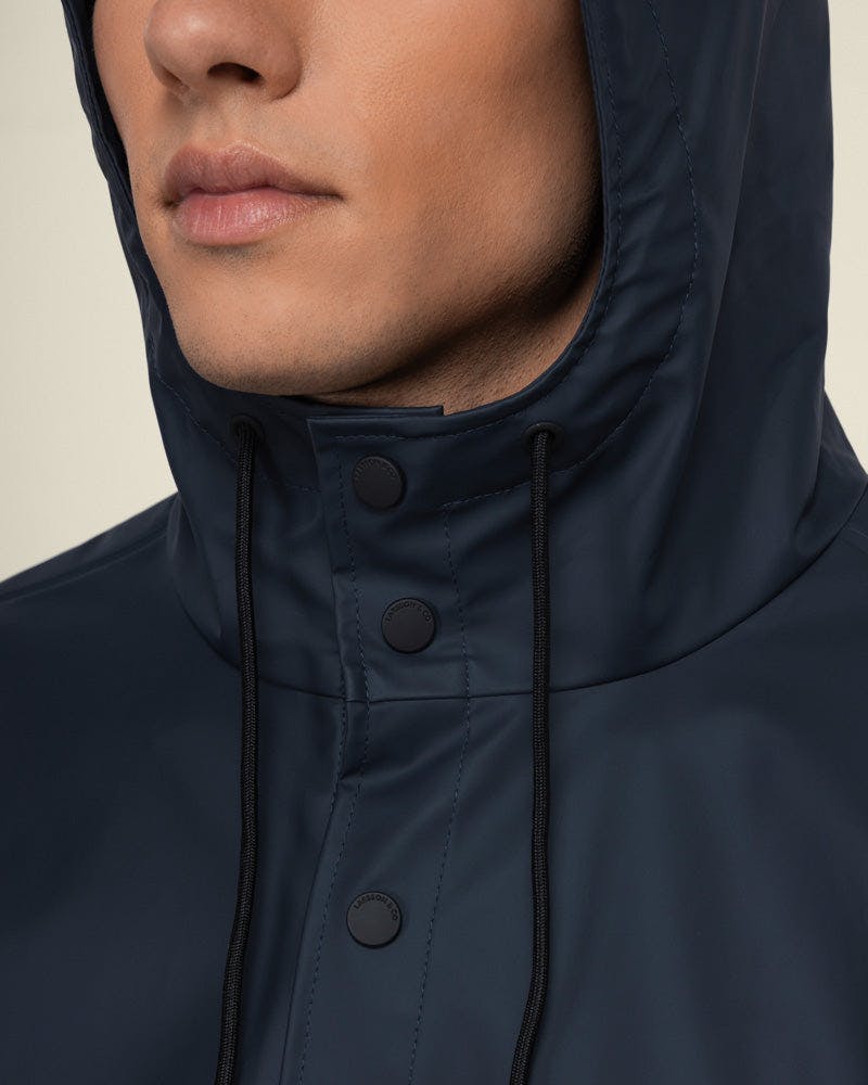 Larsson & Co Jokum - Showerproof Hooded Rain Mac - Xl - Navy
