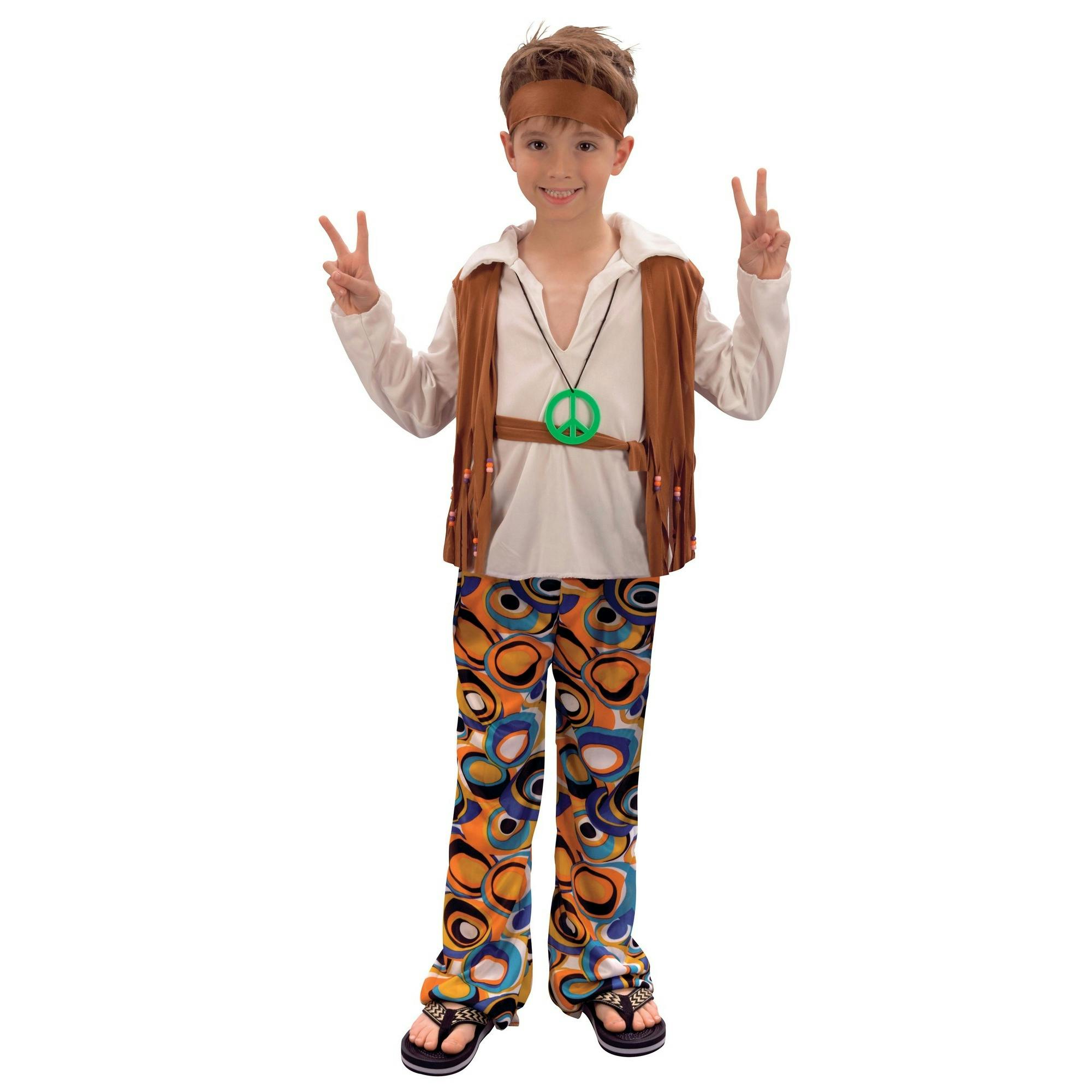Bristol Novelty Boys Hippy Costume - Multicoloured - M - Multicoloured