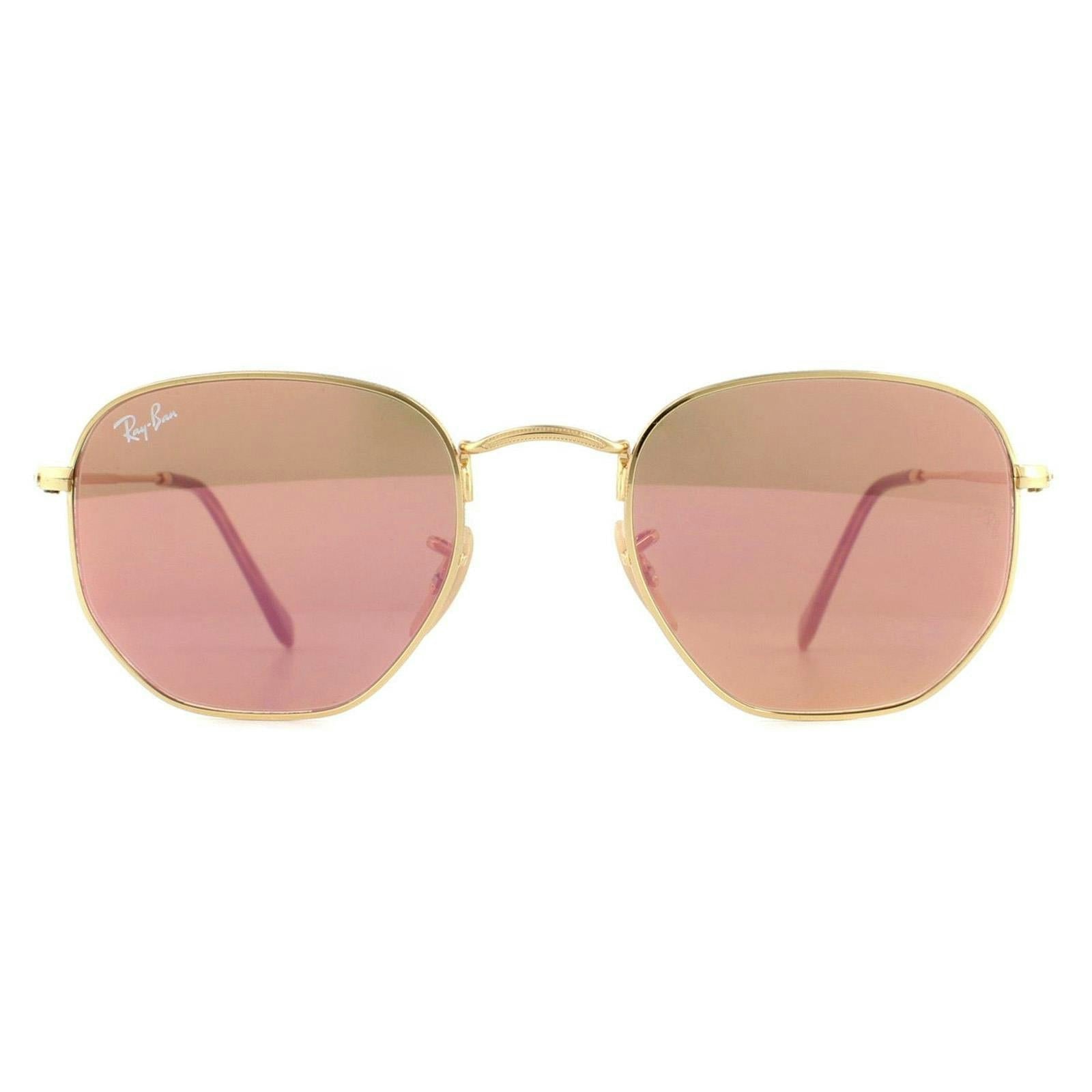 Ray-Ban Hexagonal Sunglasses - Gold Copper Flash Mirror - Metallics - One Size - Image 6