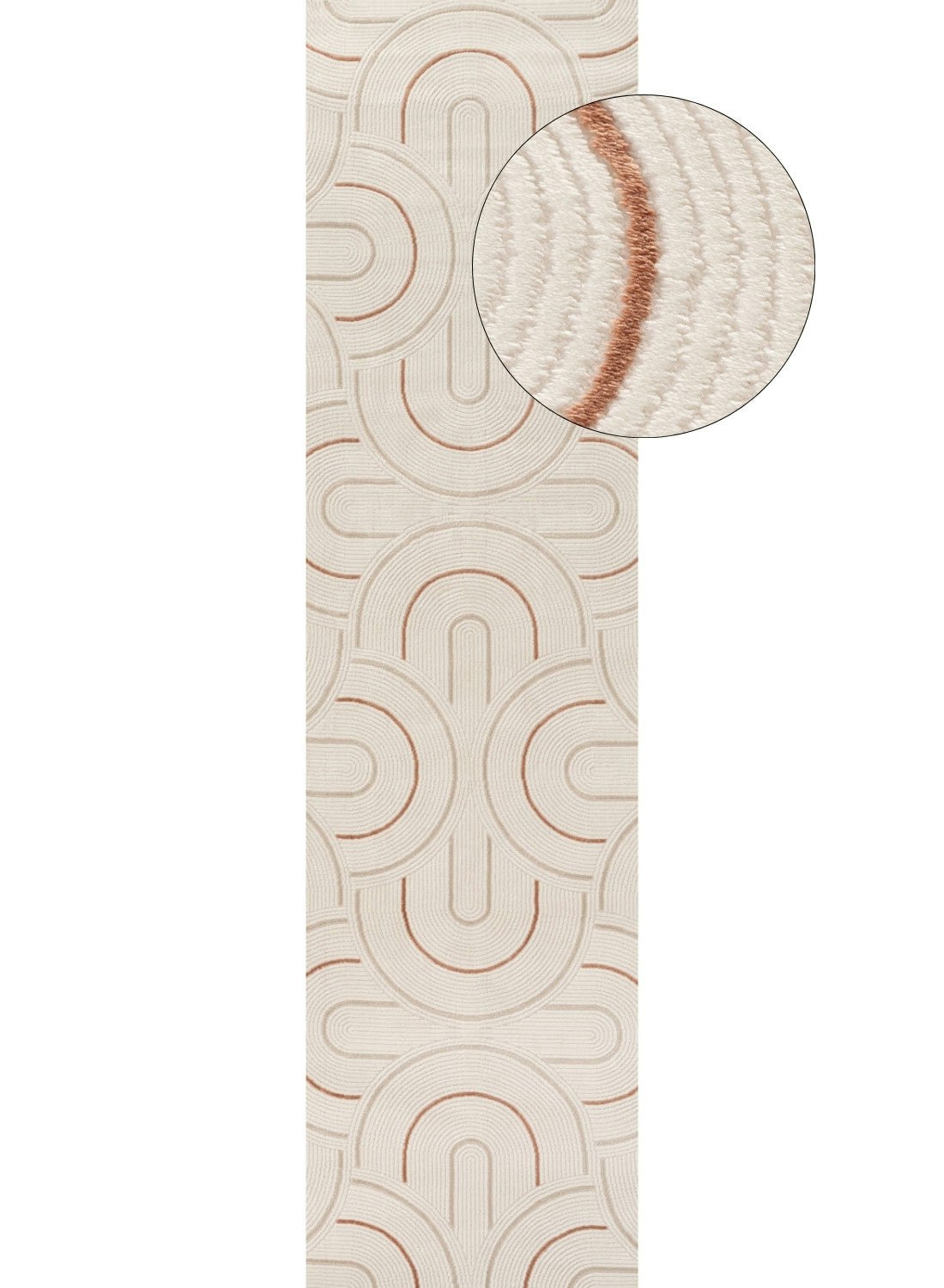 The Rugs Cream Carmel -Terra Geometric Rug | 6070 - 80X300 Cm