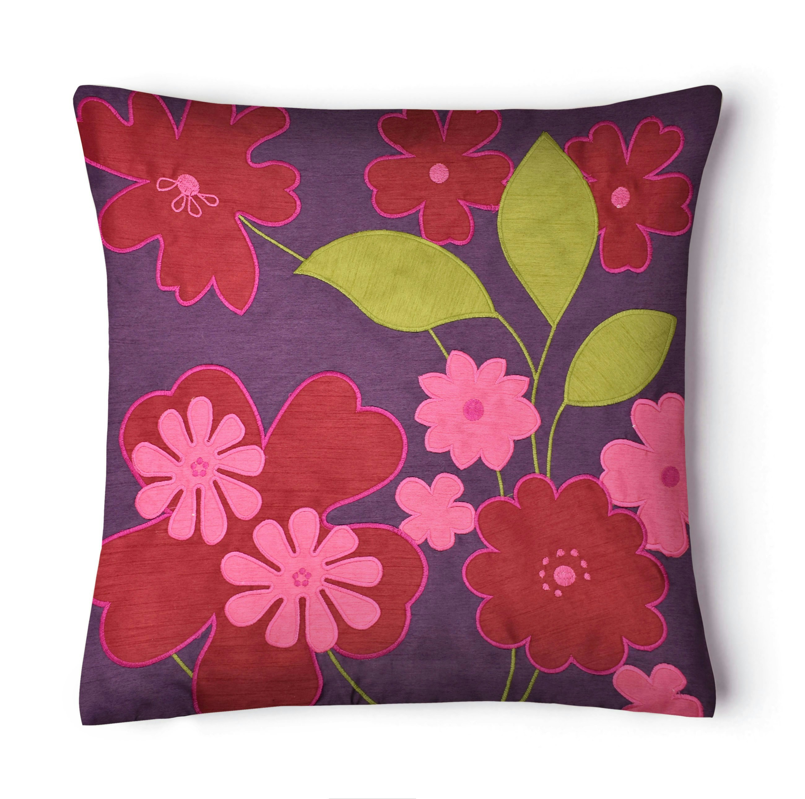 Rackhams Modern Applique Cushion - 43Cm X 43Cm - Aubergine