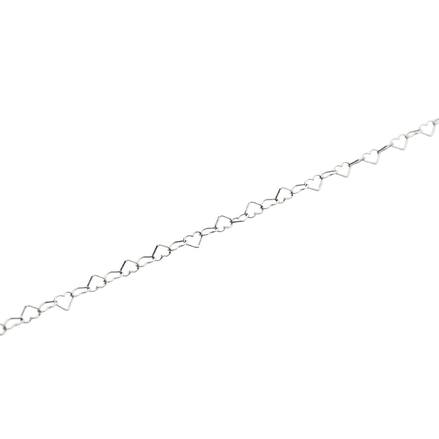 Spero London Silver Love Heart Sterling Chain Bracelet