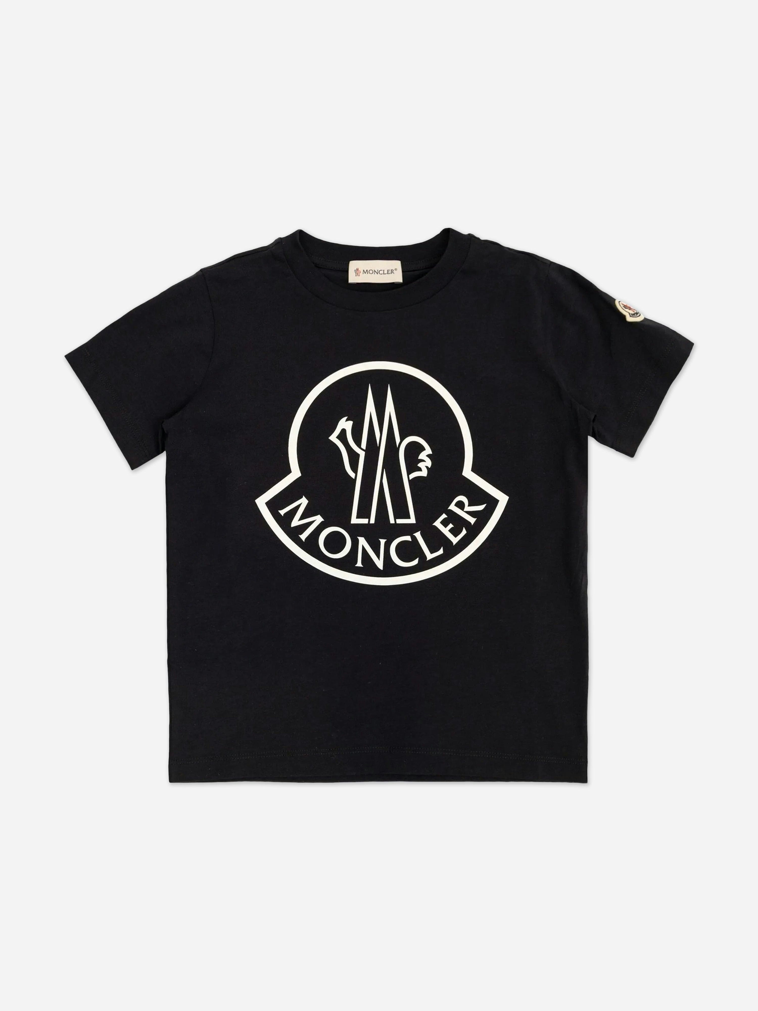 Moncler Enfant Boys Blue Logo T-Shirt In Navy - 10 Yrs