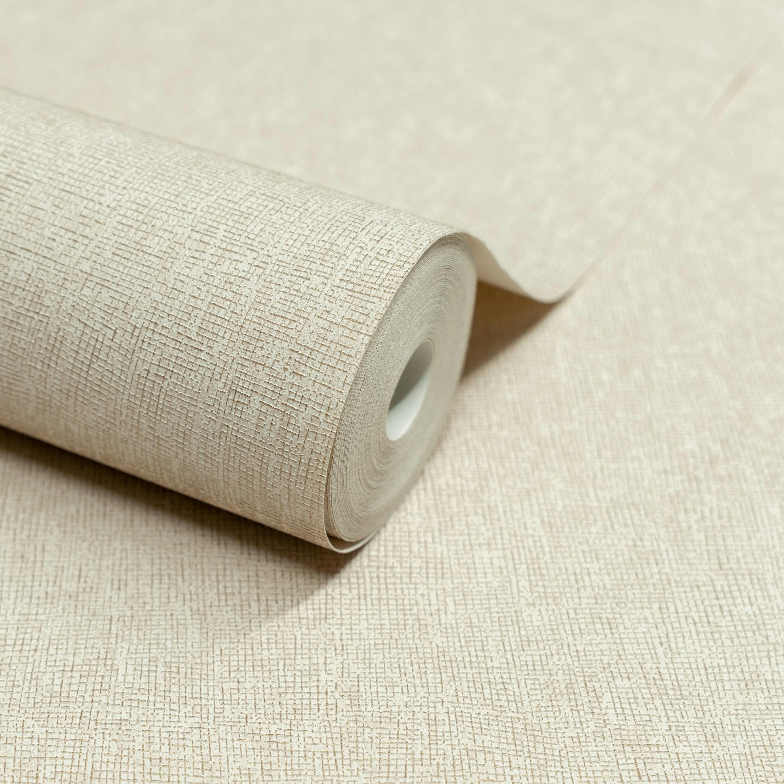 Rackhams Cream Boutique Atogo Semi Plain Woven Effect Luxury Weight Embossed Wallpaper,