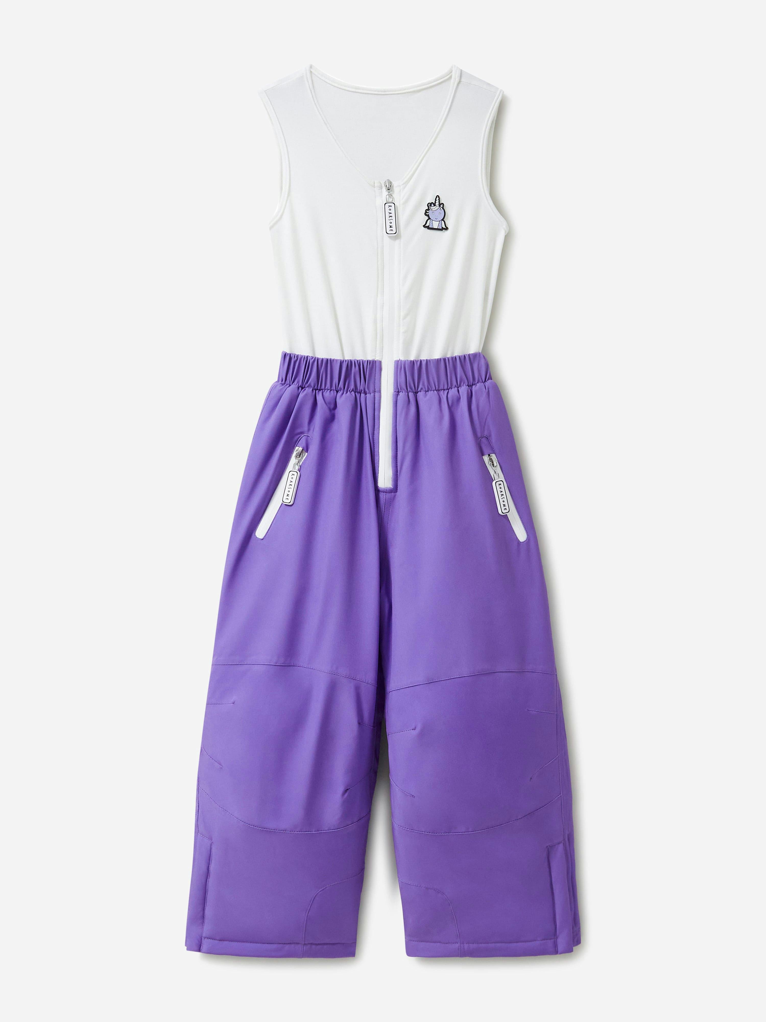 Roarsome Girls Purple Sparkle The Unicorn Ski Bottoms In - 8 - 9 Yrs