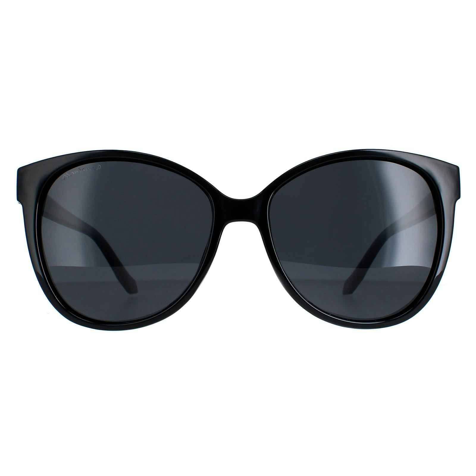 Montana Women's Black Sunglasses Mp74 Shiny Smoke Polarised For