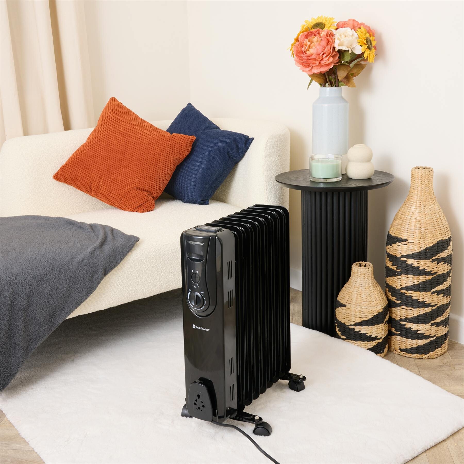 B&Q -  9 Fin Oil Filled Radiator 2Kw Black - Image 3