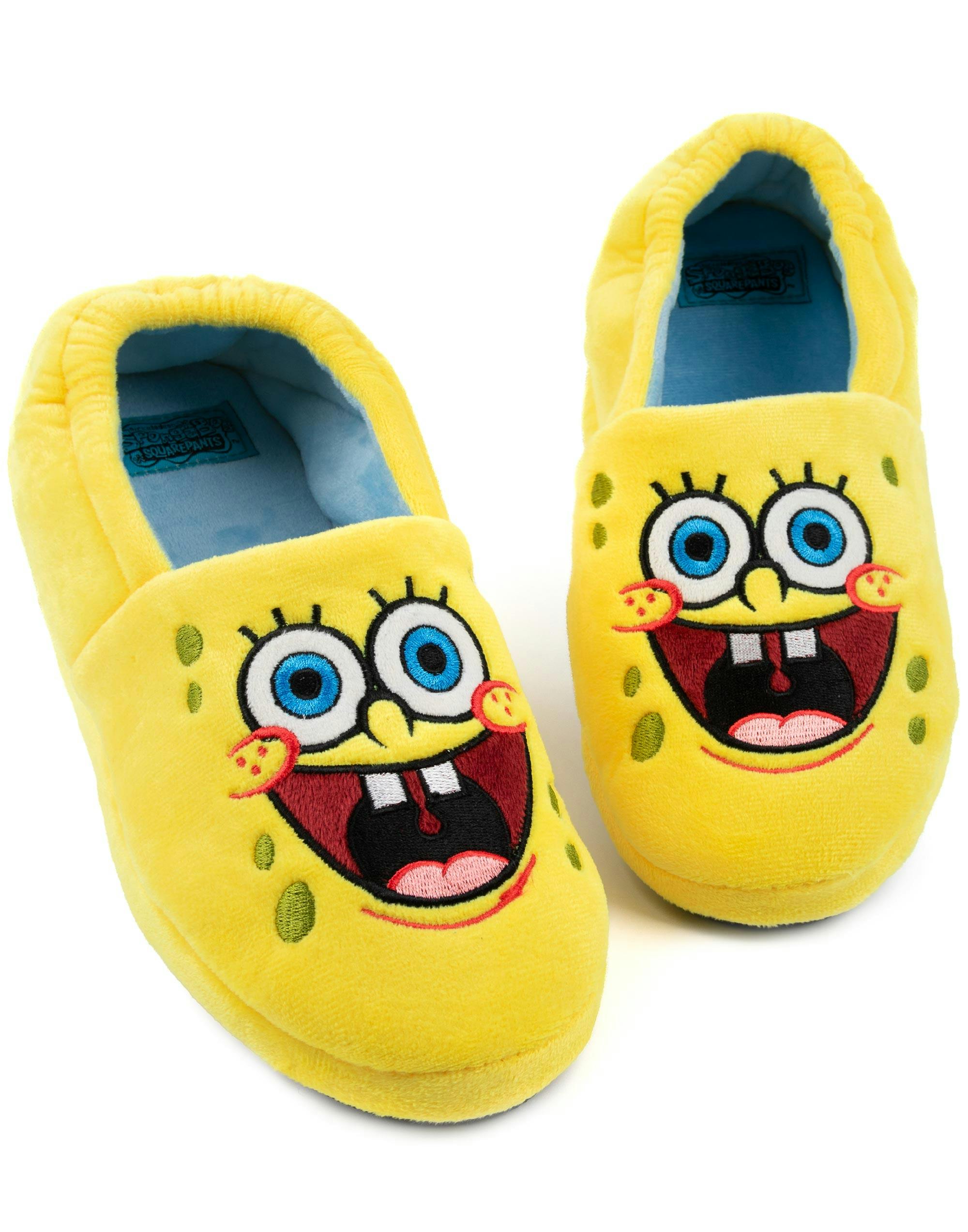 Vanilla Underground Unisex Yellow Spongebob Squarepants Kids Character Slip On Loafer Slippers - 4 Uk Child