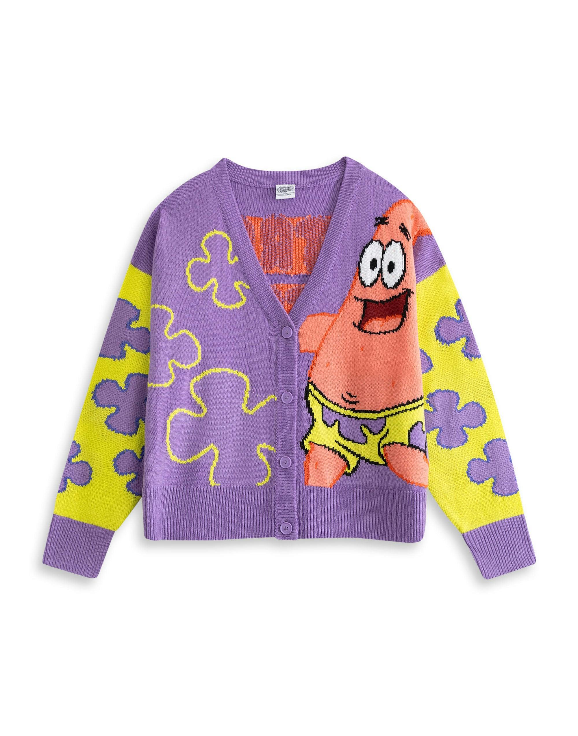 Vanilla Underground Women's Purple Spongebob Squarepants Patric Star Cardigan - XX-Large