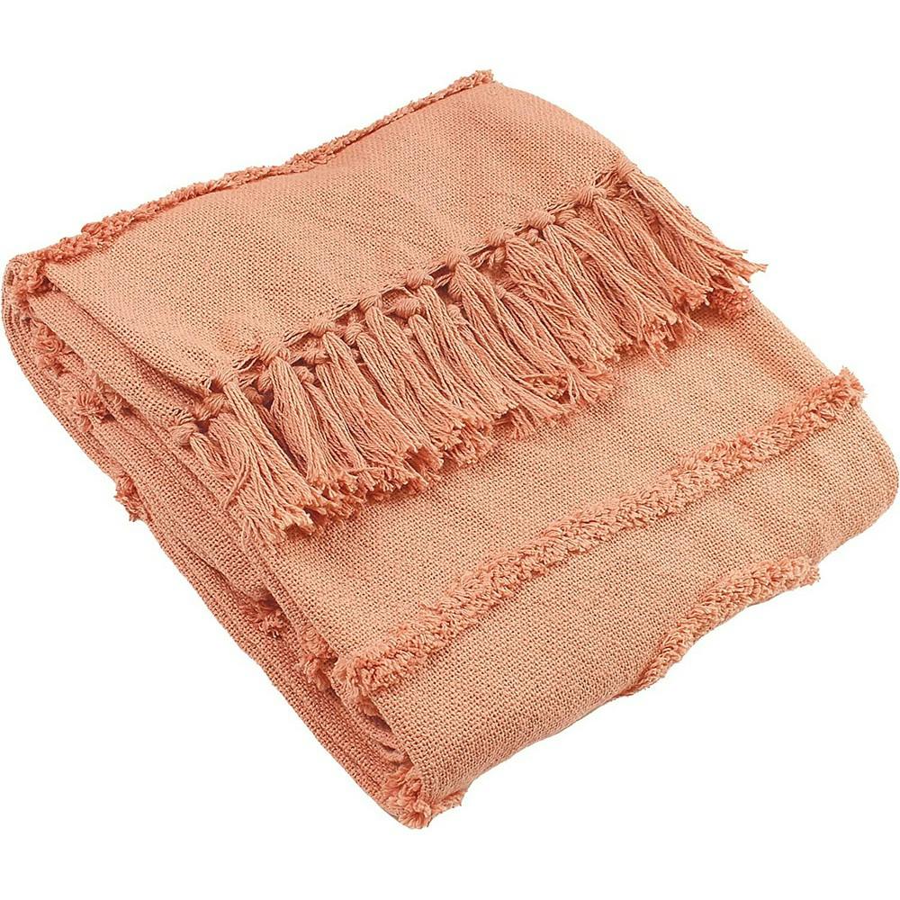 Furn Jakarta Tufted Throw - Blush - One Size - Blush - 100% Cotton