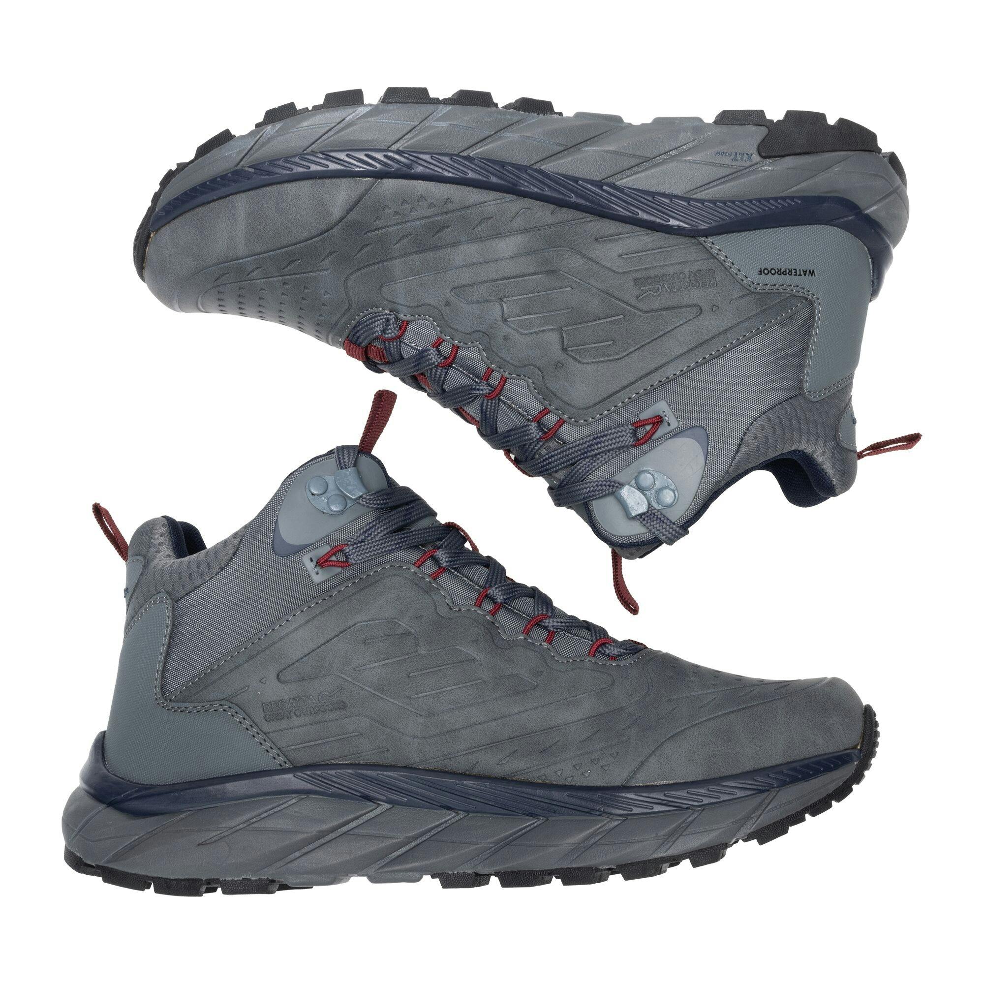 Regatta Men's Derino Mid Cut Walking Boots - Granite/Navy - 9 Uk - Granite/Navy - 100% Mixed