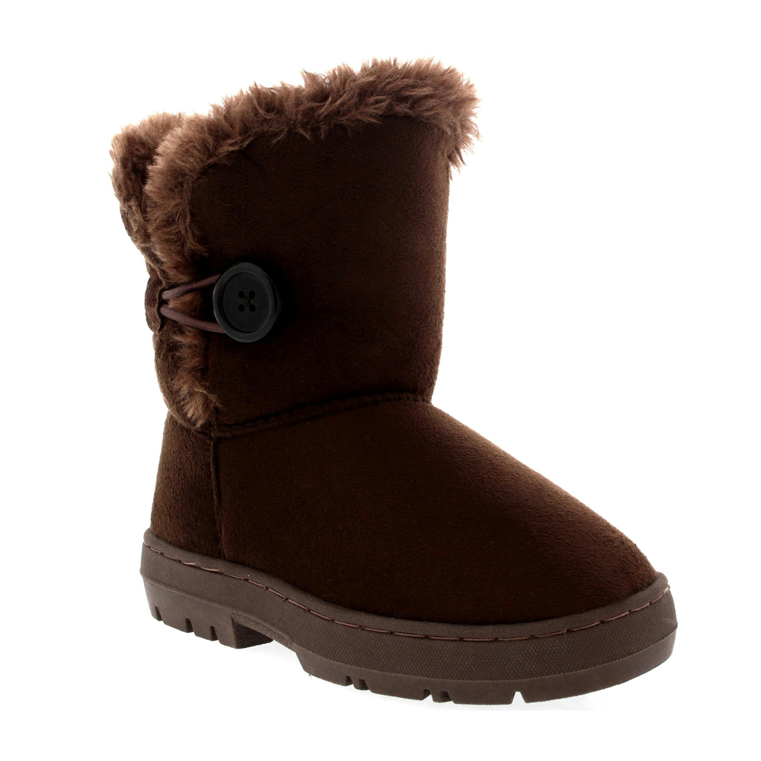 Viva Brown Button Winter Snow Rain Cosy Casual Warm Boots - 12