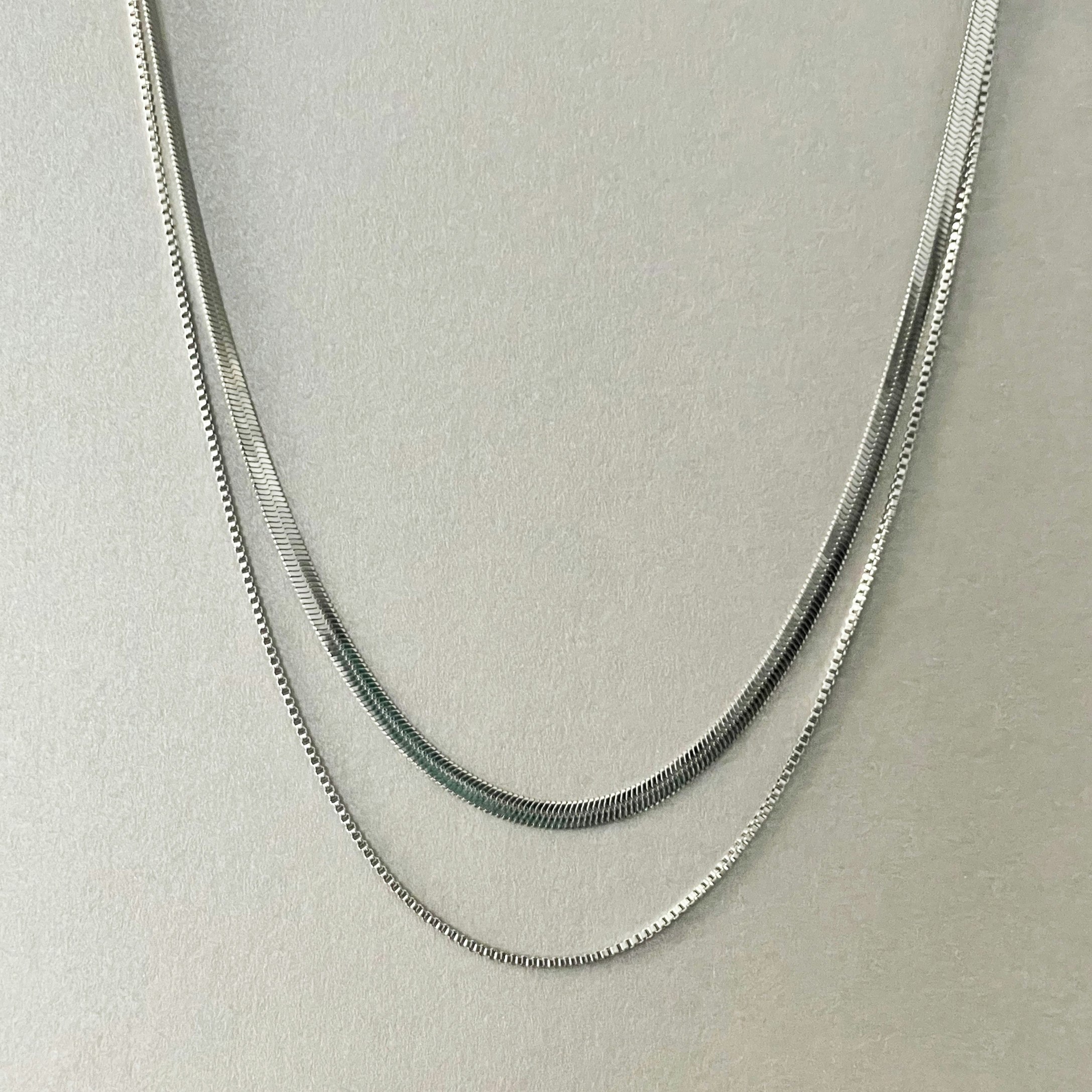 Luxe Tones Silver Milan Luxe Plated Double Layer Chain