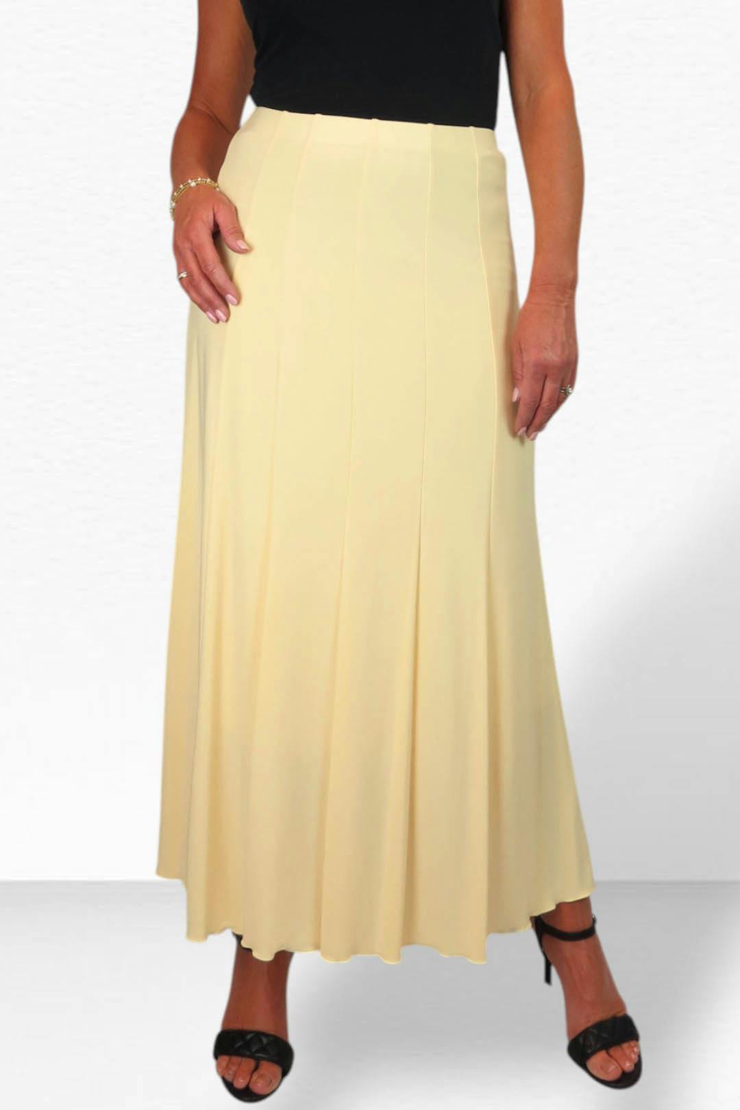 Paulo Due Women's Panelled 38" Elastic Waist Maxi Skirt - 14-16 - Lemon