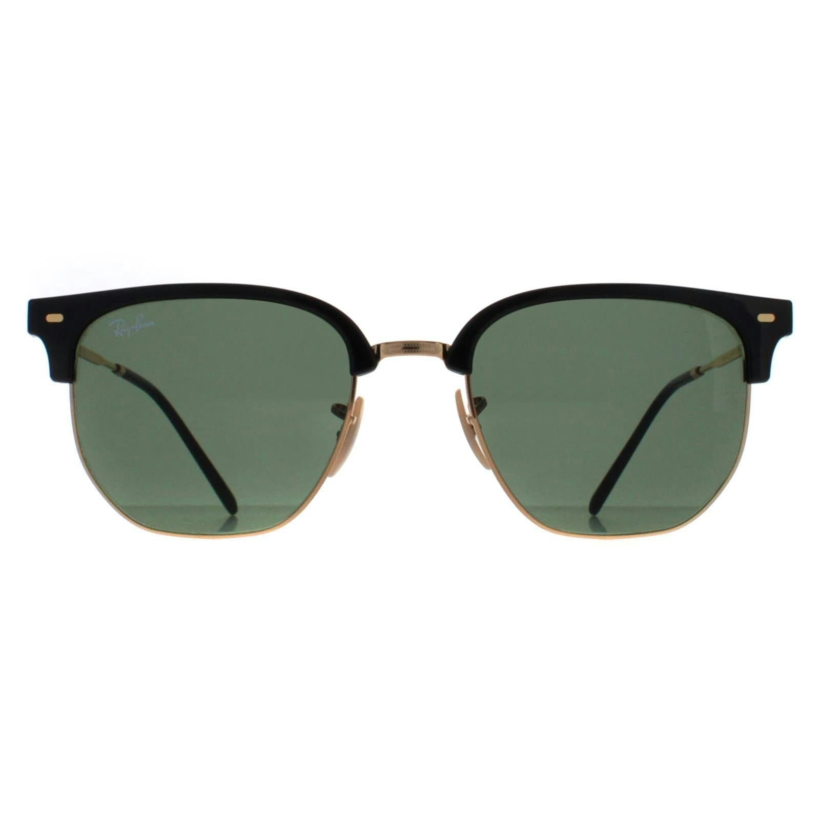 Ray-Ban Unisex Sunglass New Clubmaster - Frame color: Black On Gold, Lens color: Green - Image 10