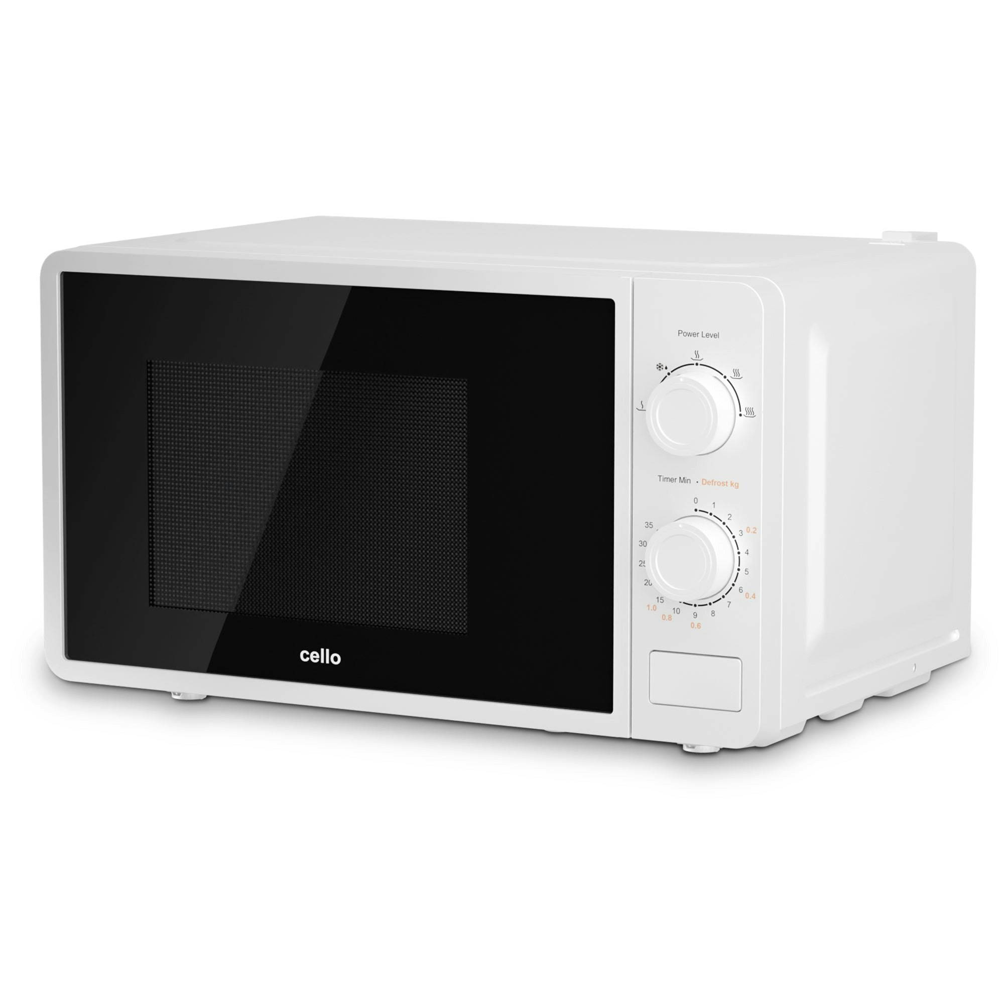 Cello White 20L Manual Microwave, 800W