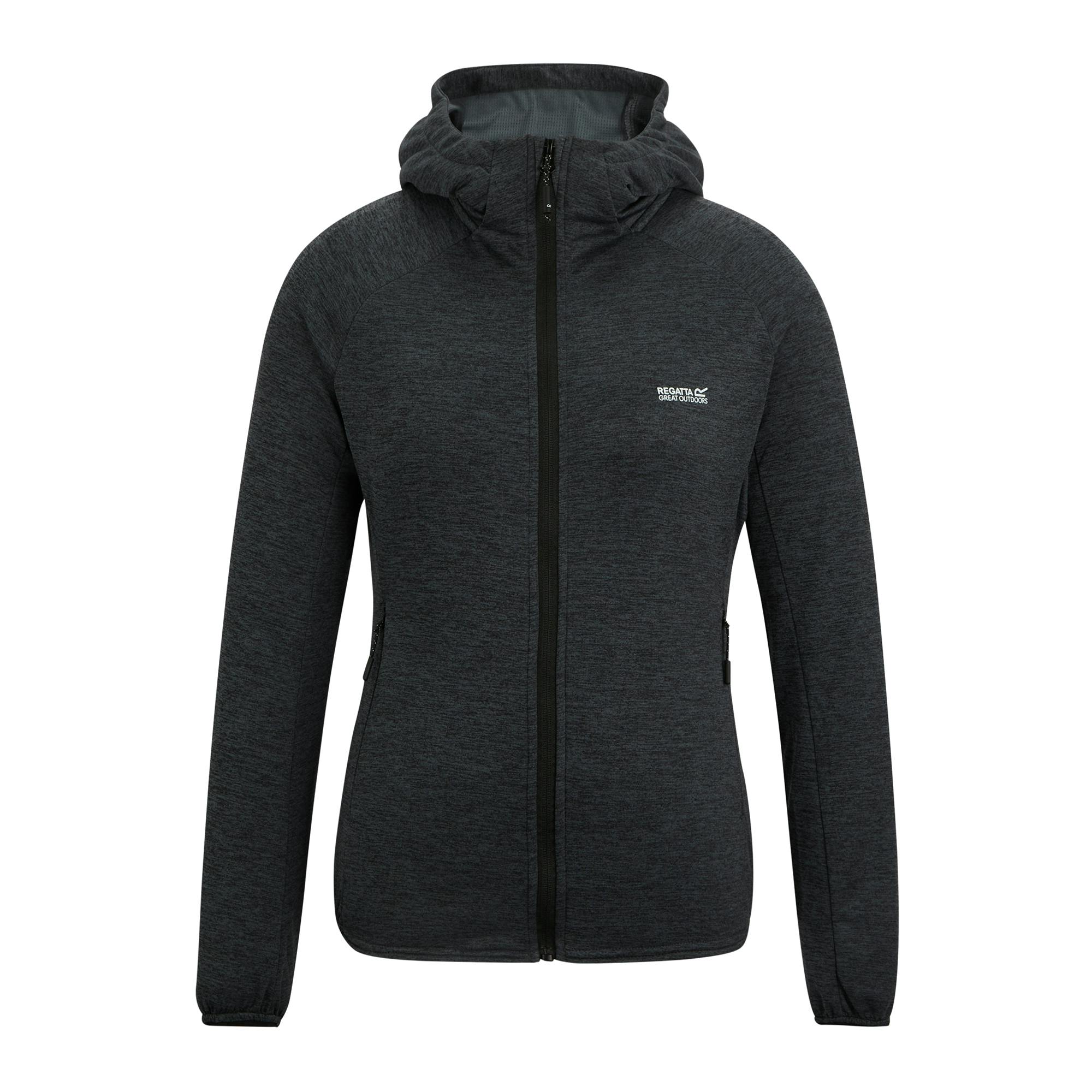 Regatta Women's Grey Ferna Stretch Hooded Fleece Jacket - Storm - 12 Uk - Storm - 70% Polyester/30% Recycled Polyester