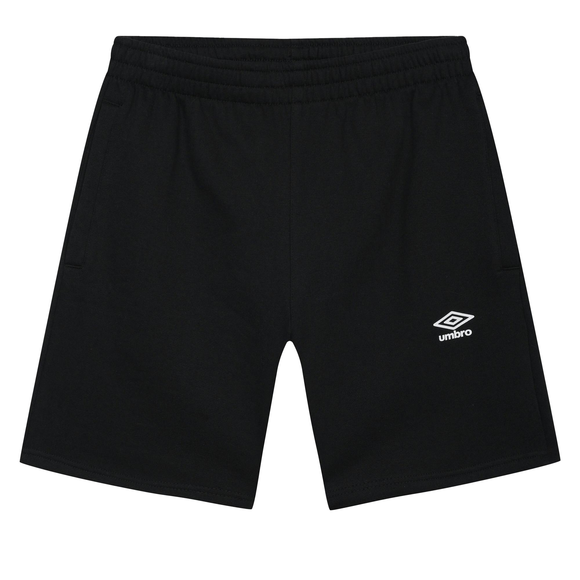 Umbro Men's Black Fleece Logo Casual Shorts - L - 70% Cotton/30% Polyester