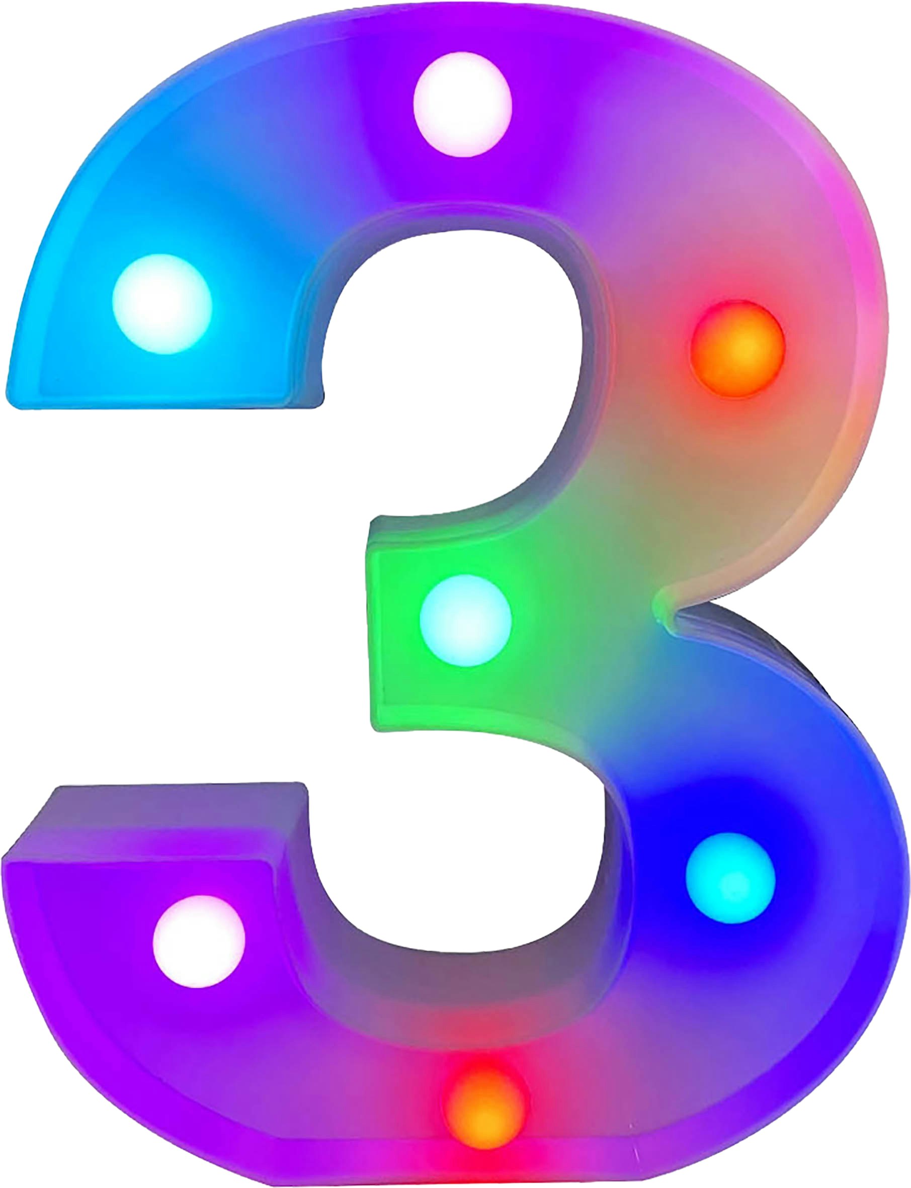 St Helens Light Battery Operated Rgb Number With Remote Control Number 3