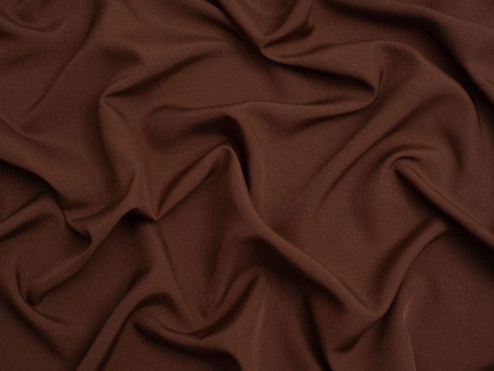Minerva Brown Core Range Soft Touch Crepe Fabric - Plain Design Dressmaking Fabric, 110 Cm / 44" Wide - Per Metre