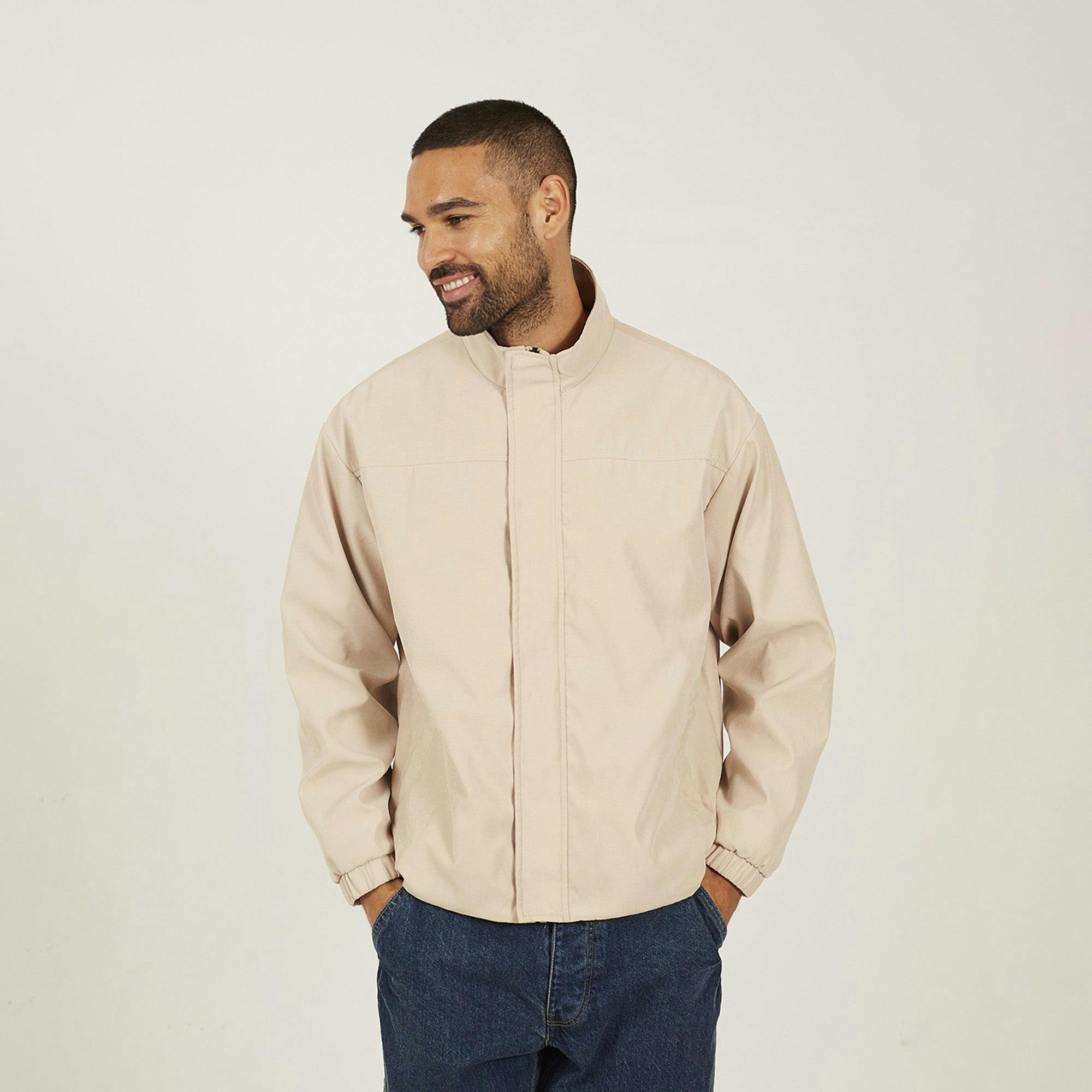 Brave Soul Funnel Neck Oversized Jacket - Stone - Stone - M