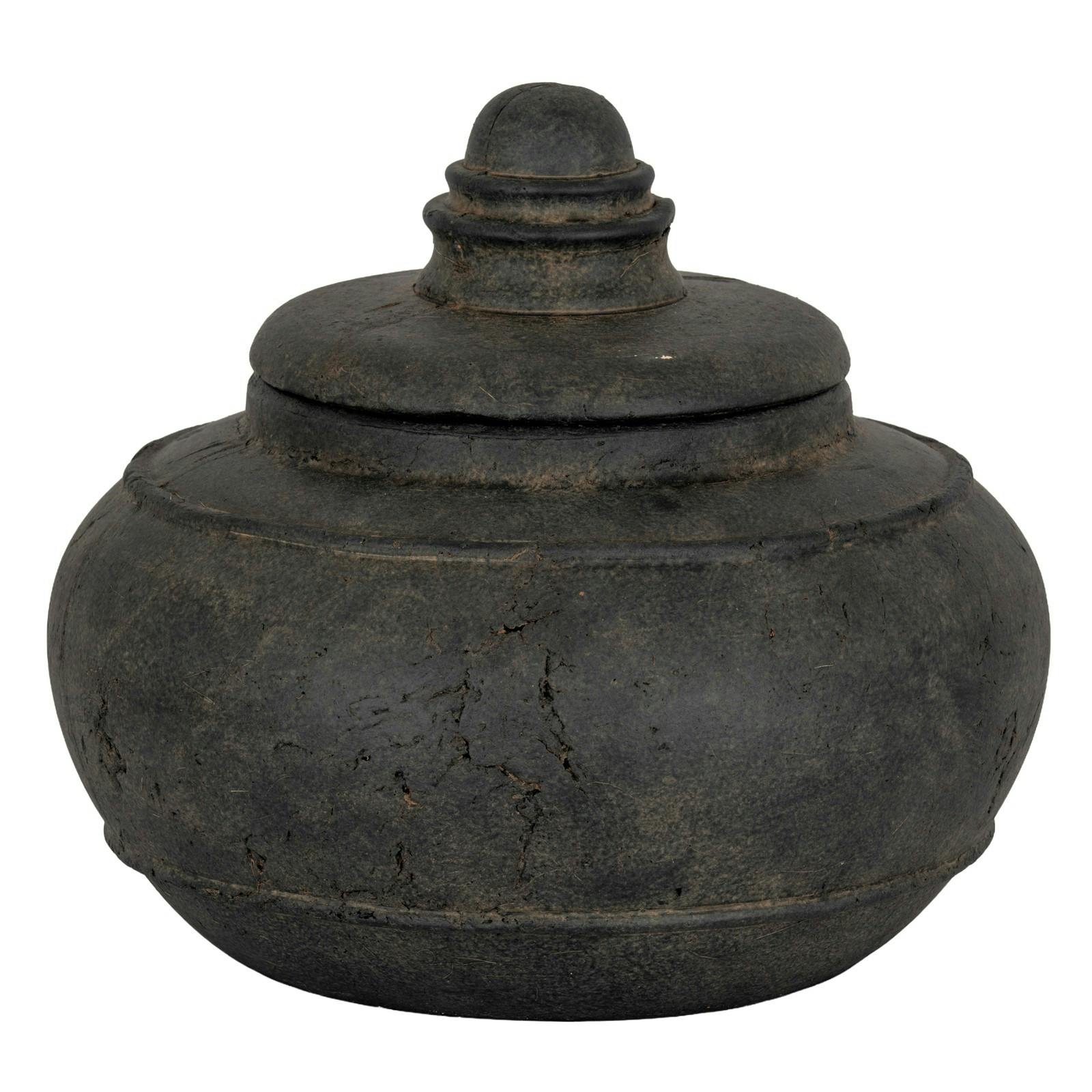 Hill Interiors Black Dusk Ceramic Pot - 12Cm X 20Cm X 20Cm - 100% Mixed