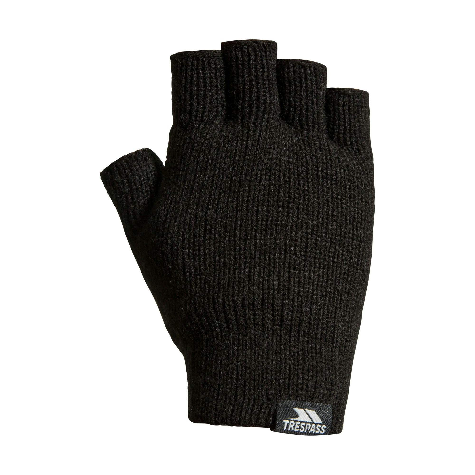 Trespass Men's Black Dita Knitted Thinsulate Fingerless Gloves In | Size: Large/Xl - Image 2