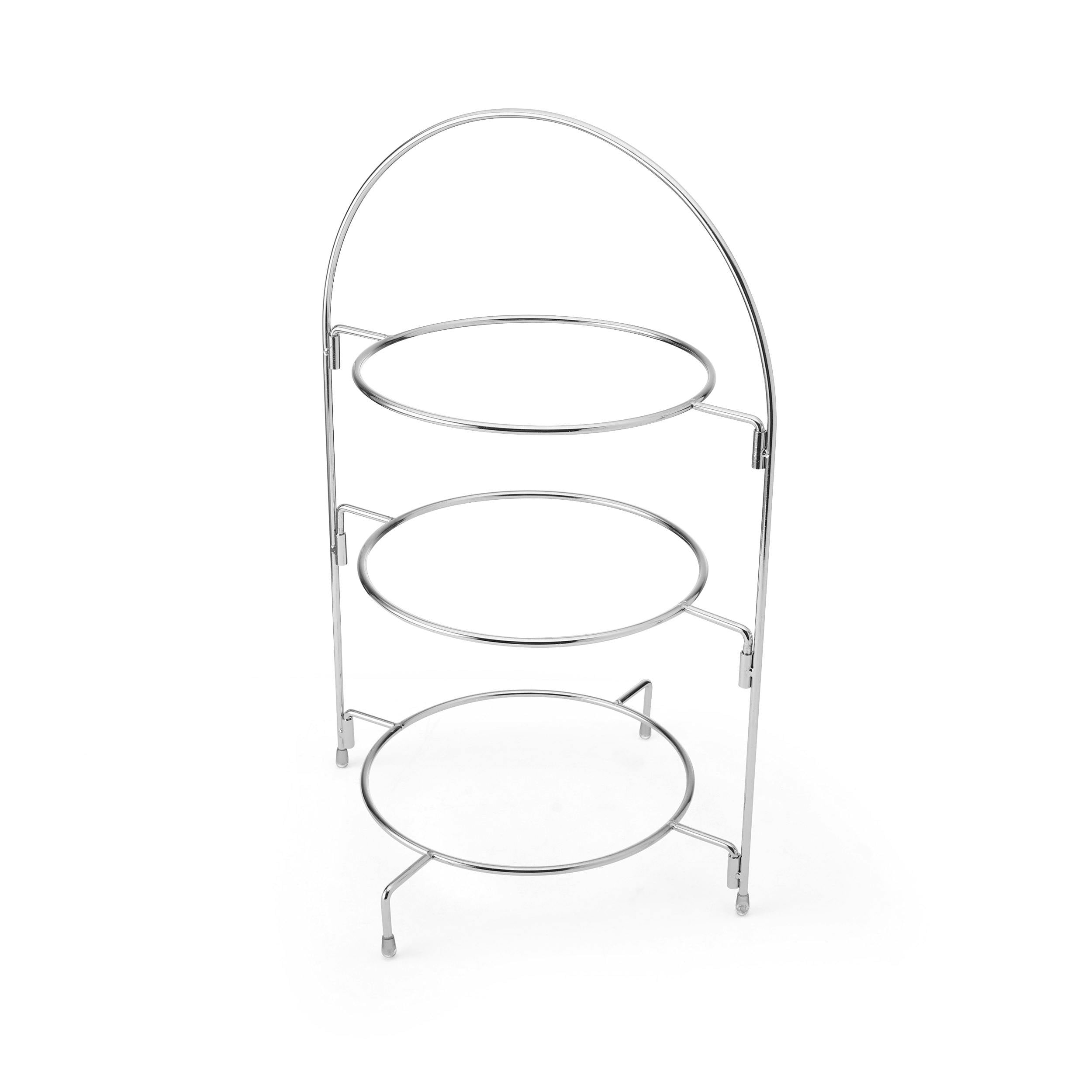 Rackhams Silver 3 Tier Afternoon Tea Cake Serving Stand, 29 X 19.5 X 43Cm - Metal - Serving Stand - Image 2