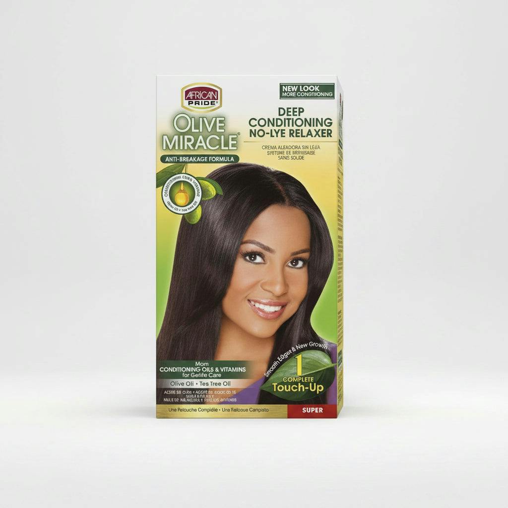 African Pride Olive Miracle Deep Conditioning No-Lye Relaxer Touch Up Super