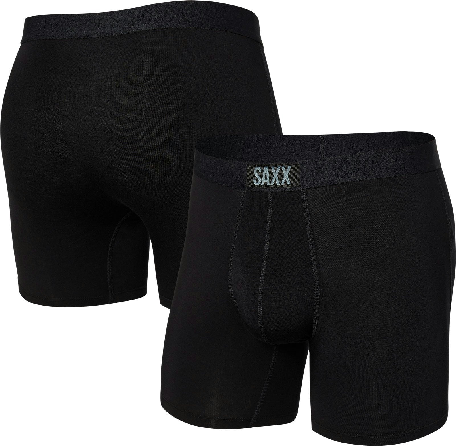 Saxx Men's Black Vibe Xtra 6" Leg Boxer Briefs {Saxx-Vx24f} - Large
