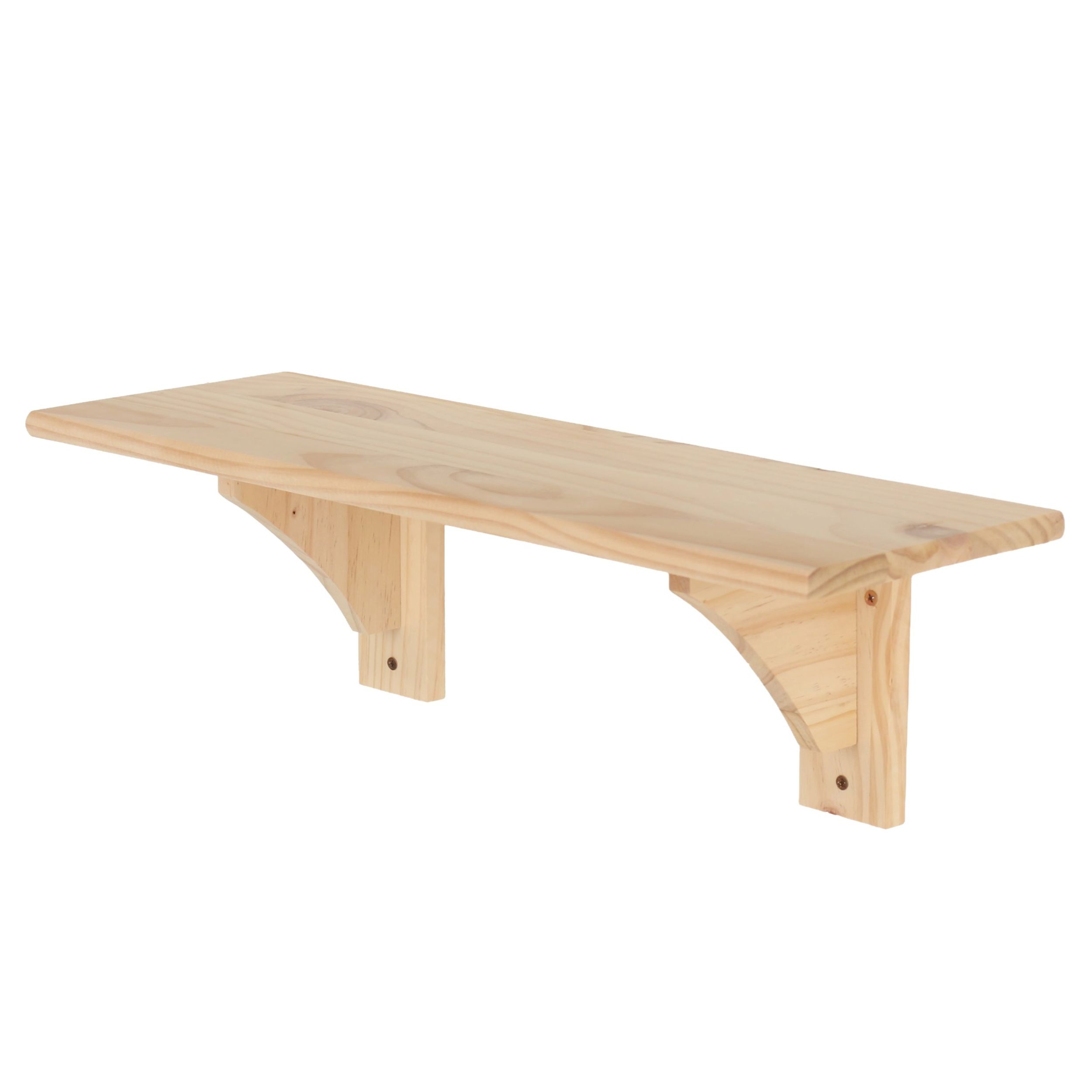 Sanded Pine Shelf Kit 59cm - Solid Pine - Wall Mounted Brackets - Easy Assembly - Image 7