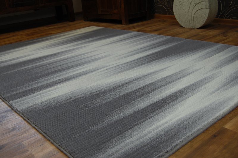 Rackhams Grey Andere Rectangular Rug - Abstract Blurred Stripe - 80Cm X 150Cm