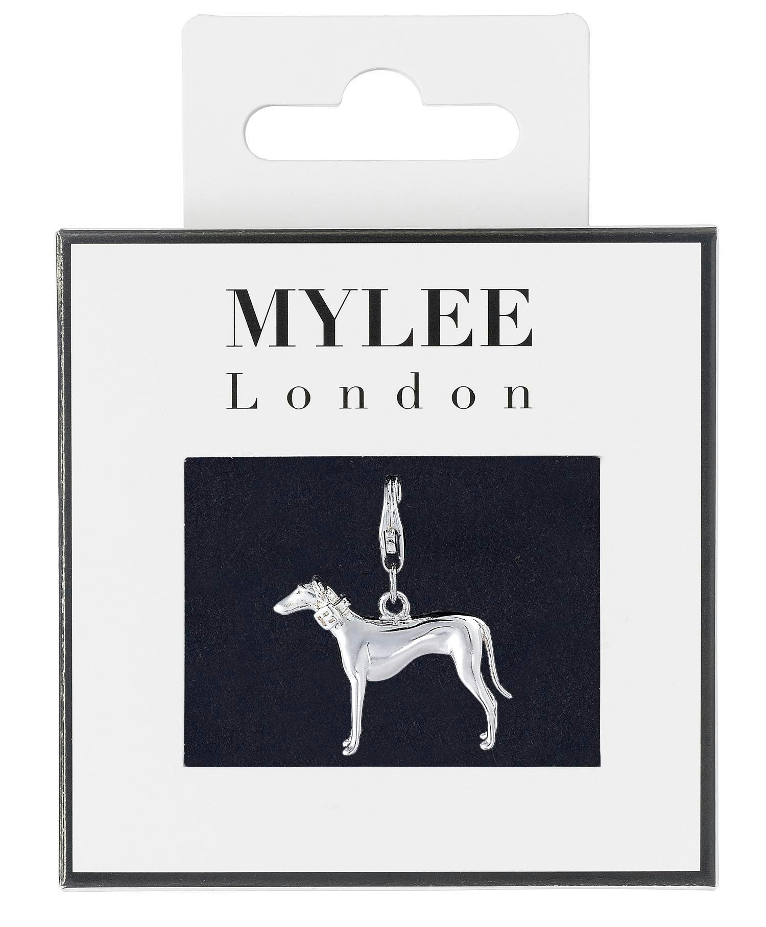 Mylee London Silver Greyhound Plated Charm - No - Clip On Charm