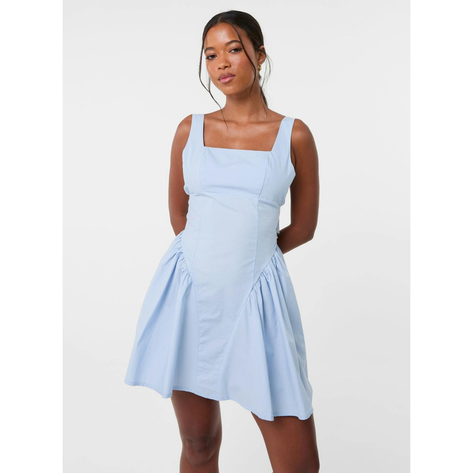 Pink Vanilla Pink/Blue Vanilla Bow Back Mini Dress - Uk 6