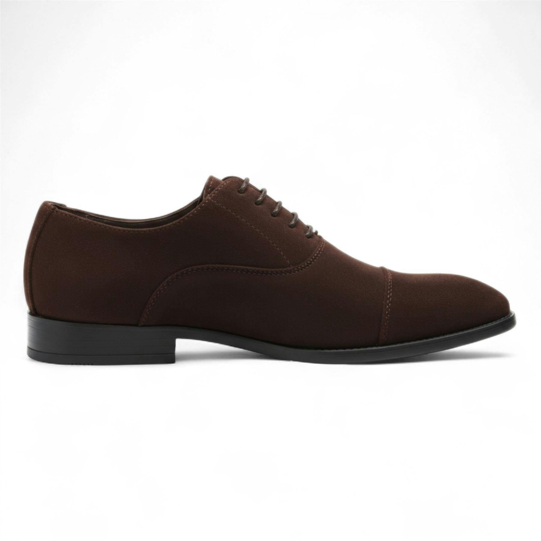 Dolcetto Men's Brown ’S Faux Suede Leather Lace-Up Derby Oxford Shoes - Uk 12 | Eu 46 | Us 13
