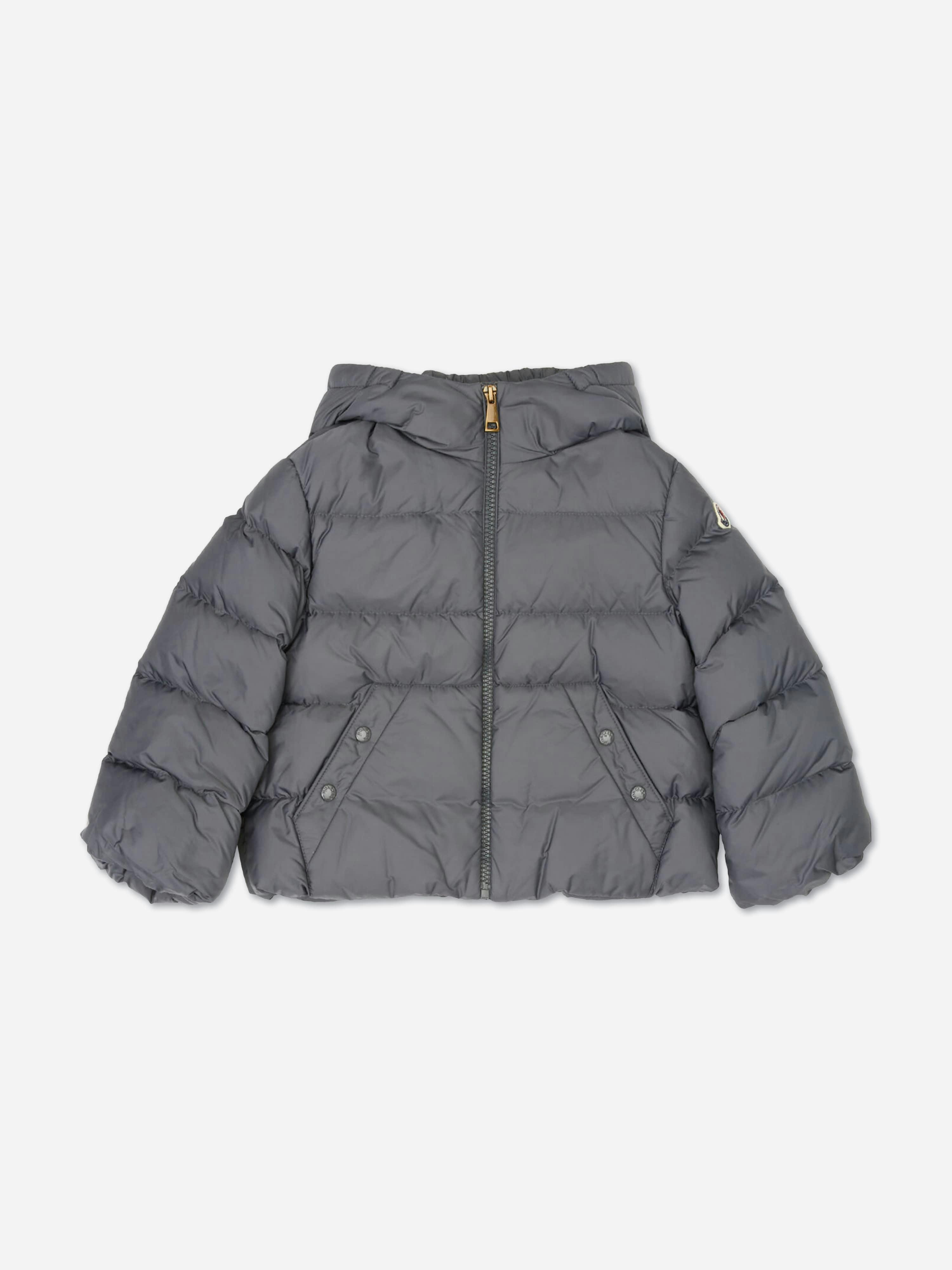 Moncler Enfant Girls Grey Down Padded Xhante Jacket In - 4 Yrs