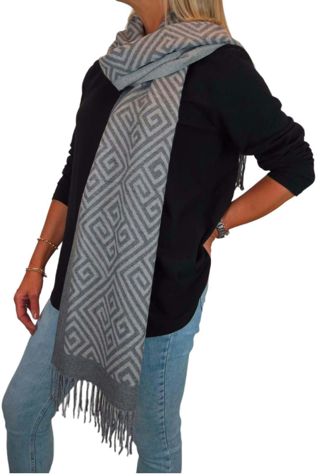 Paulo Due Grey Cashmere Pashmina Blanket Scarf